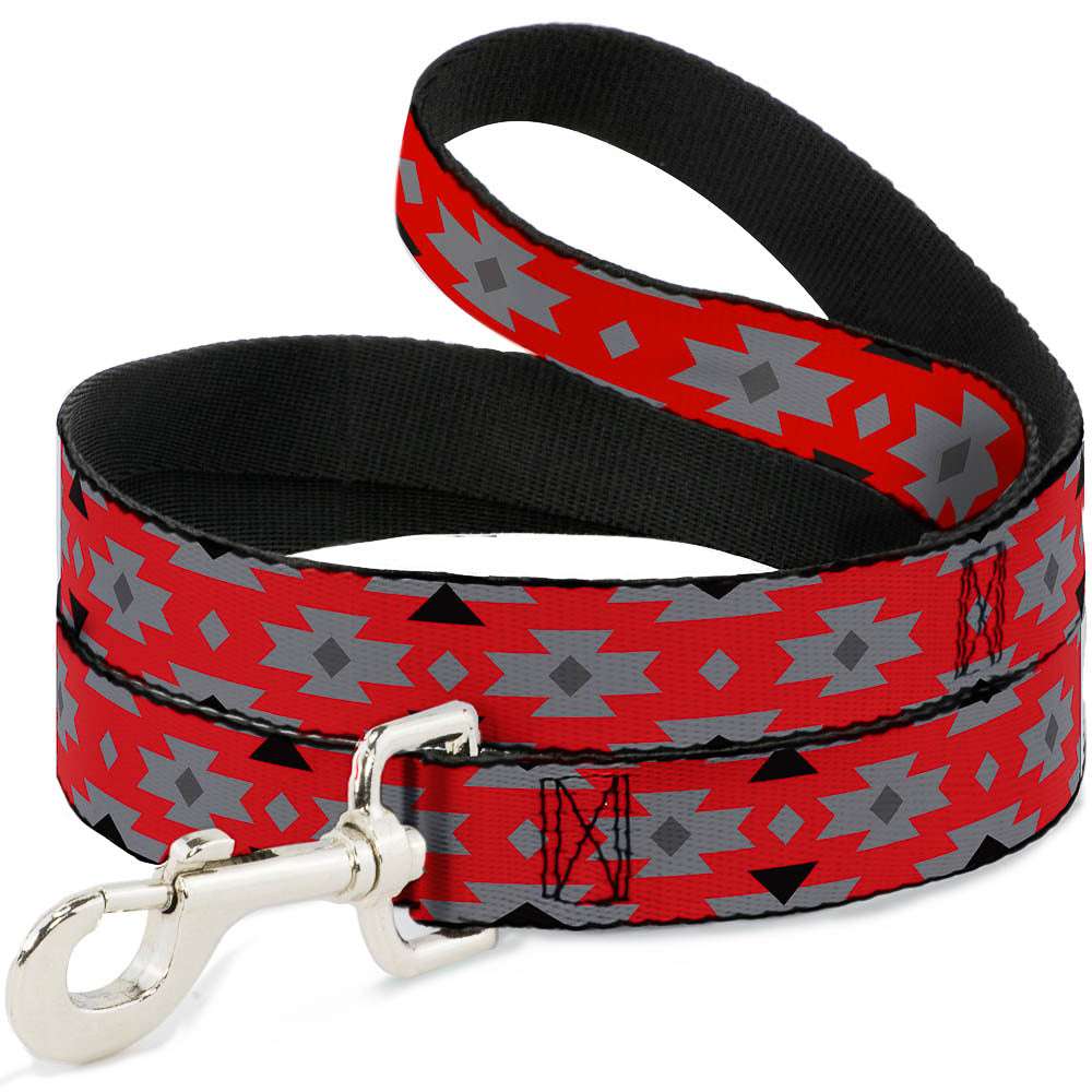 Dog Leash - Navajo Gray/Red/Gray/Black Dog Leashes Buckle-Down