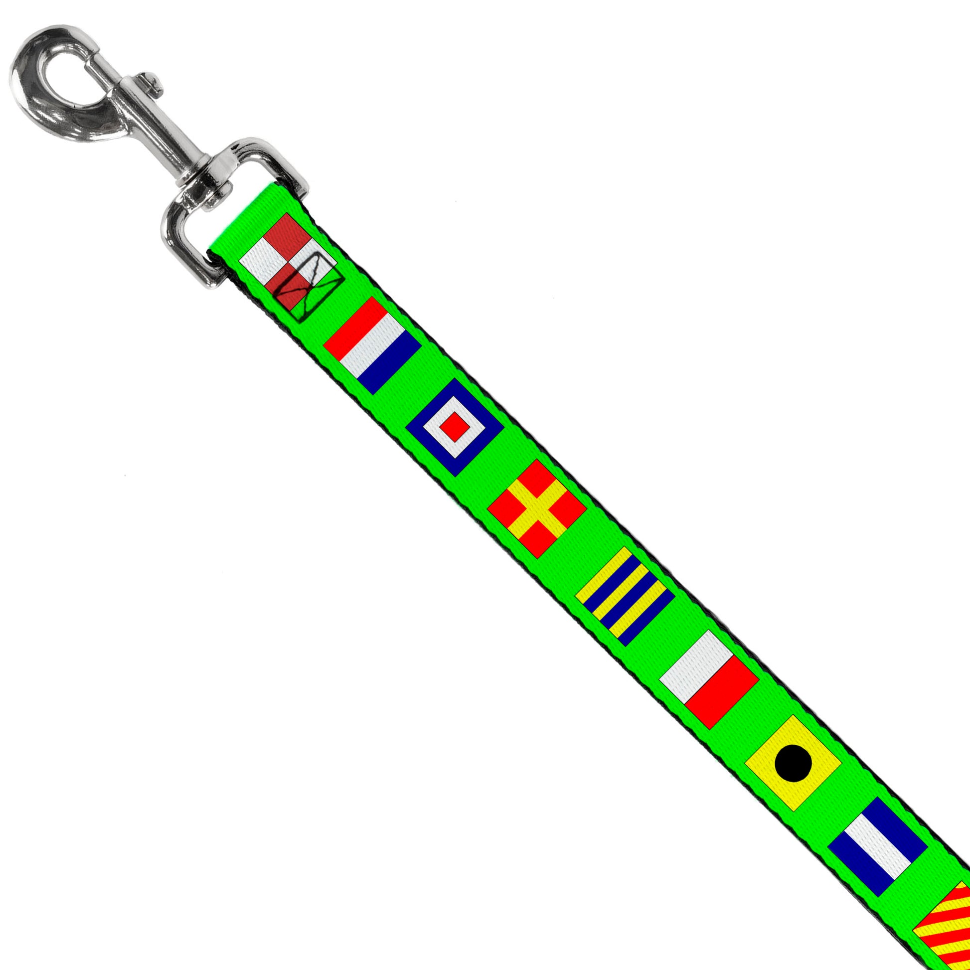 Dog Leash - Nautical Flags Green/Multi Color Dog Leashes Buckle-Down