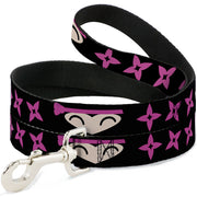 Dog Leash - Ninja Star Black/Pink Dog Leashes Buckle-Down
