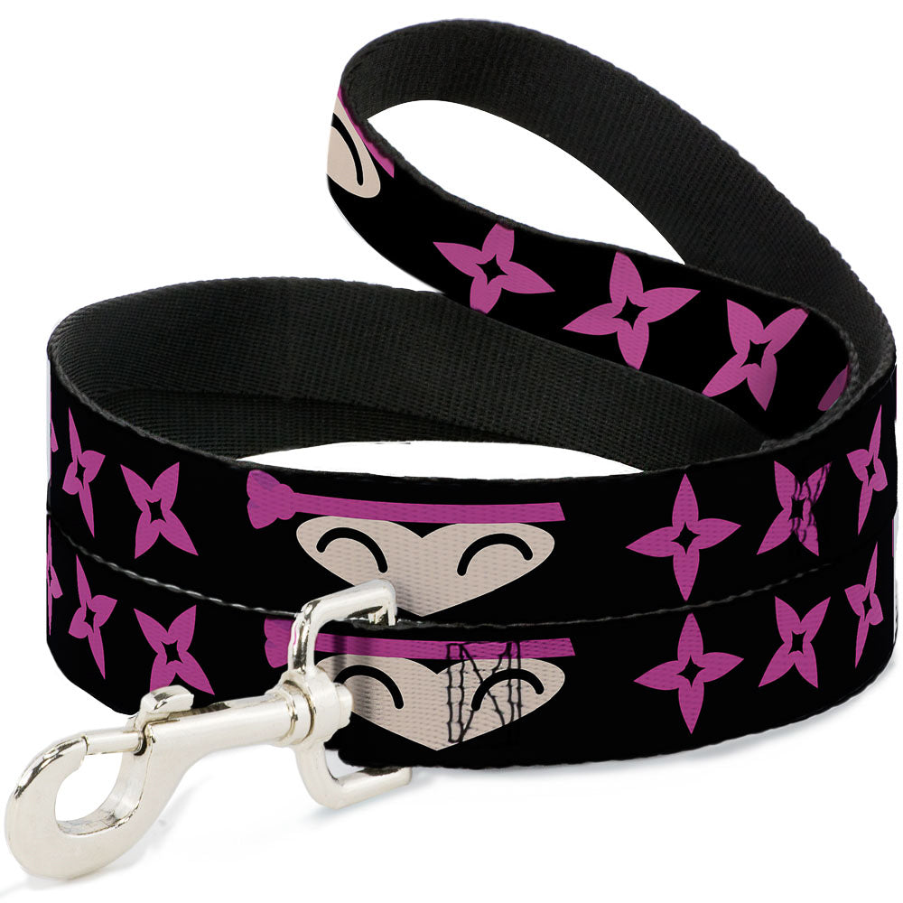 Dog Leash - Ninja Star Black/Pink Dog Leashes Buckle-Down