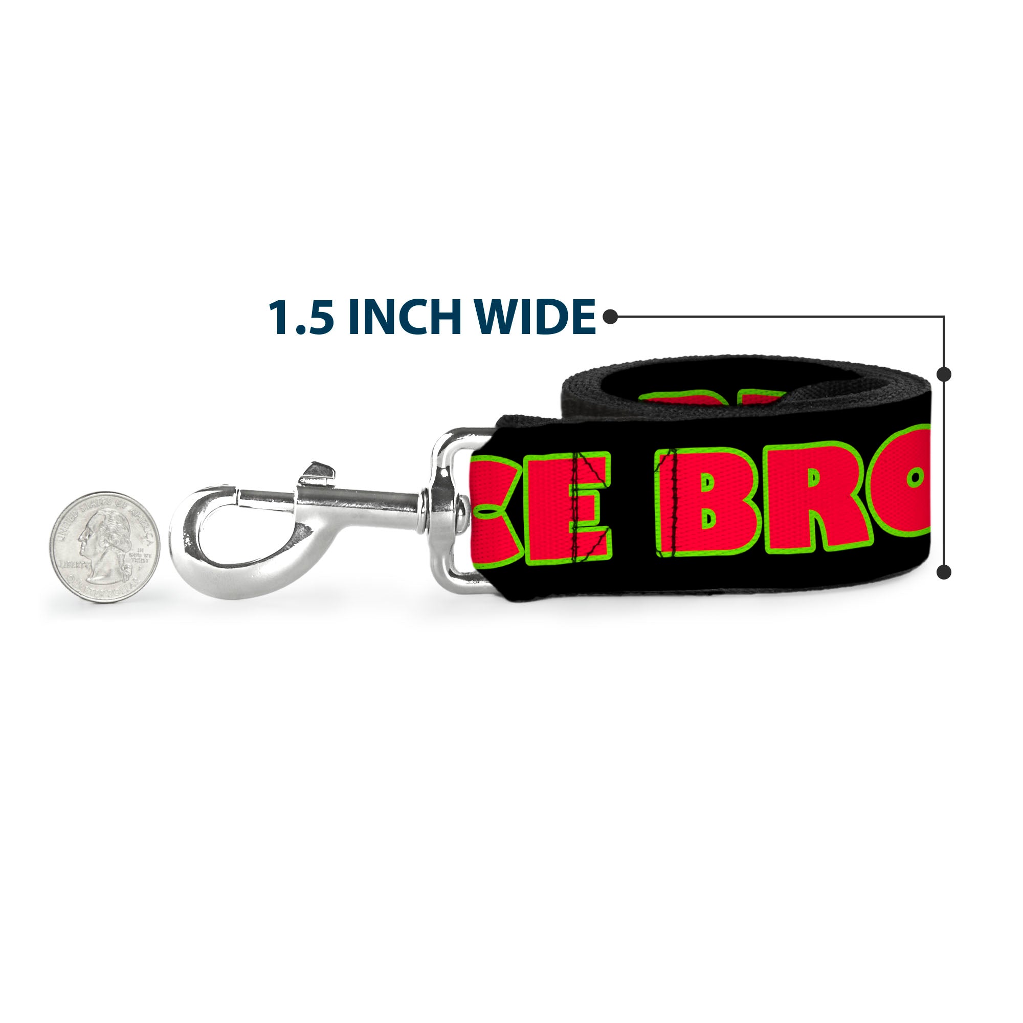 Dog Leash - NO CHANCE BRO Black/Yellow/Red Dog Leashes Buckle-Down
