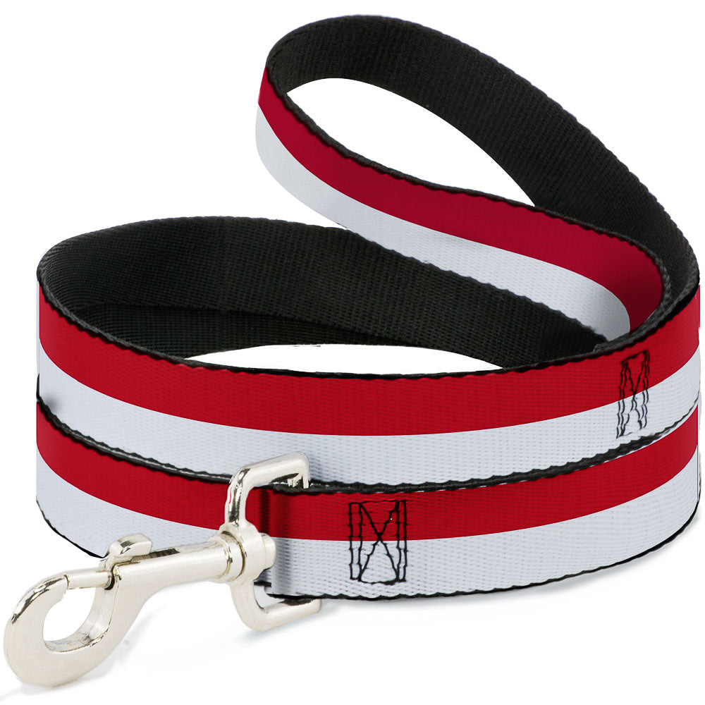 Dog Leash - North Carolina Flag Stripe Red/White Dog Leashes Buckle-Down