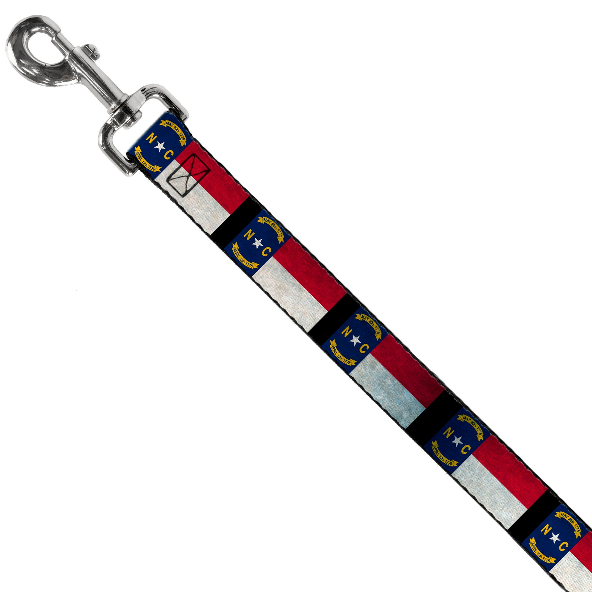 Dog Leash - North Carolina Flag Distressed/Black Dog Leashes Buckle-Down