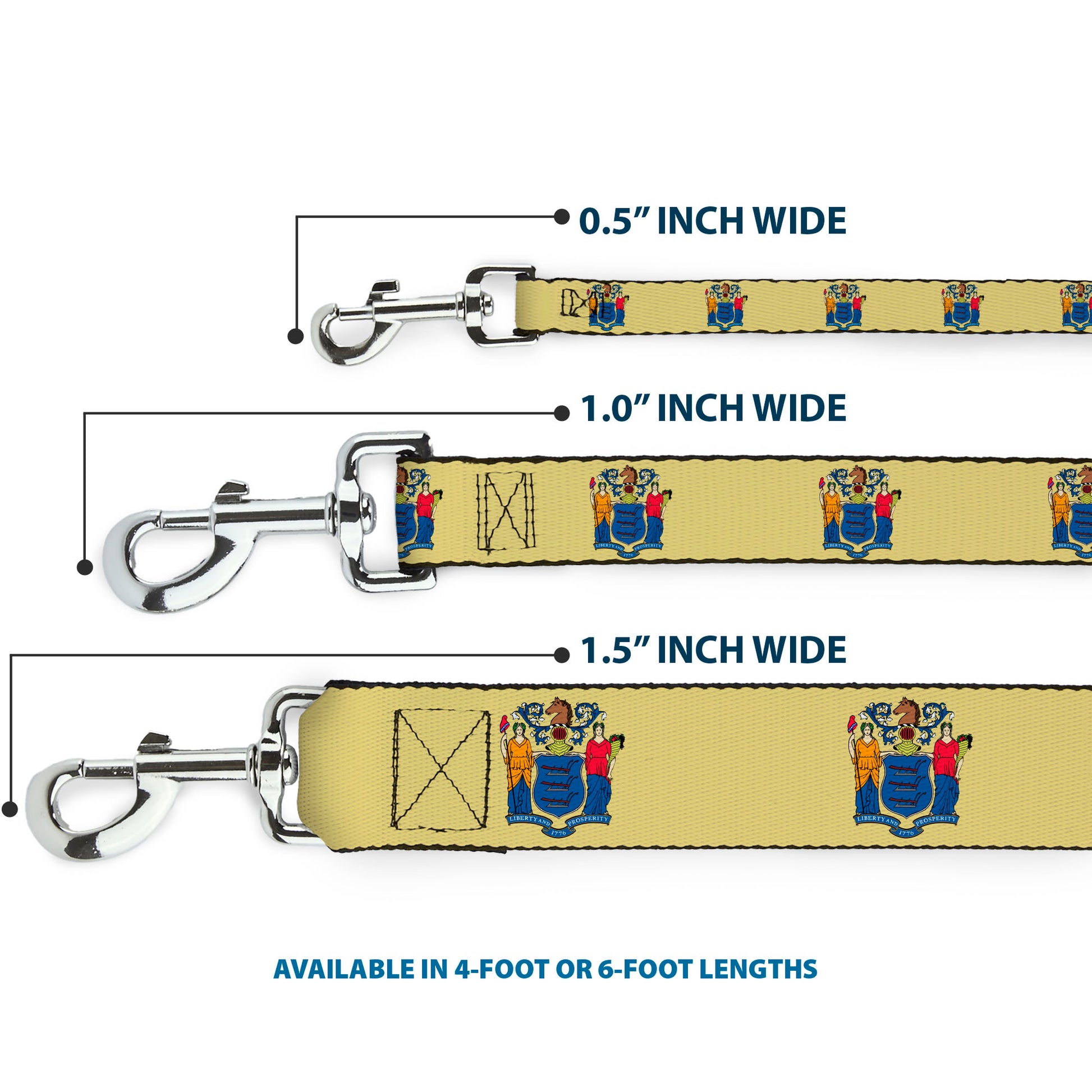 Dog Leash - New Jersey Flag Dog Leashes Buckle-Down