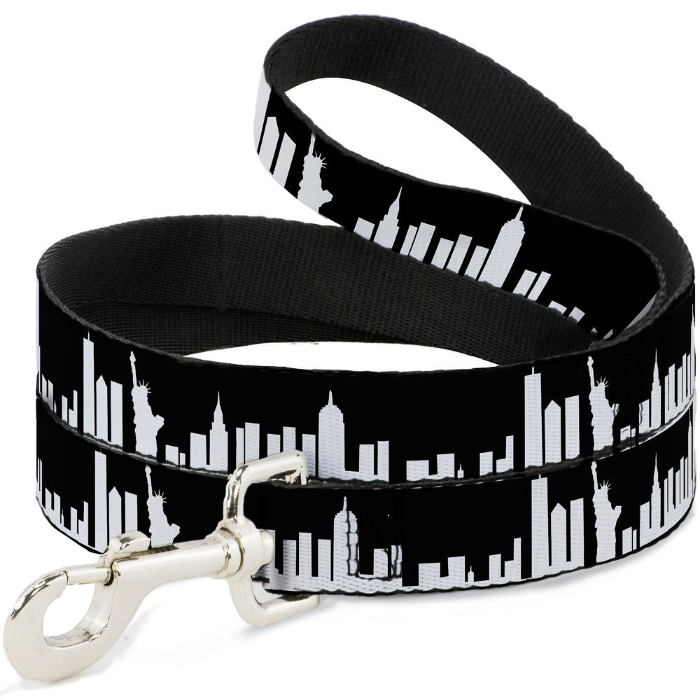 Dog Leash - New York Solid Skyline Black/White Dog Leashes Buckle-Down