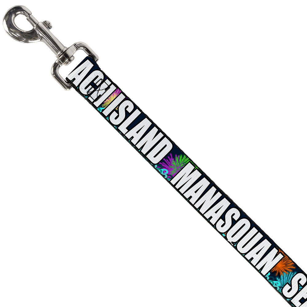 Dog Leash - New Jersey Shore Towns Black/Multi Color/White Dog Leashes Buckle-Down