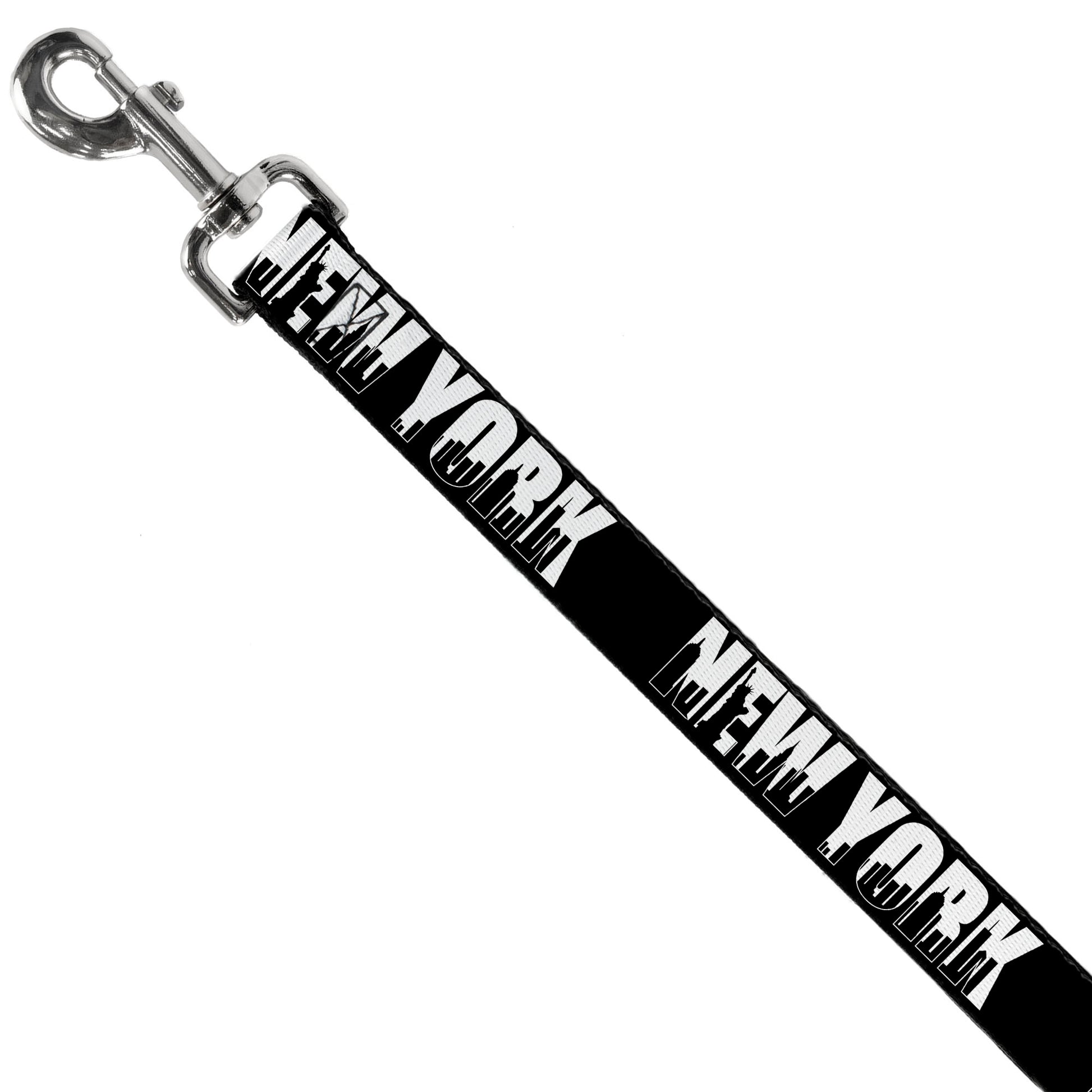 Dog Leash - NEW YORK Bold/Skyline Silhouette Black/White/Black Dog Leashes Buckle-Down