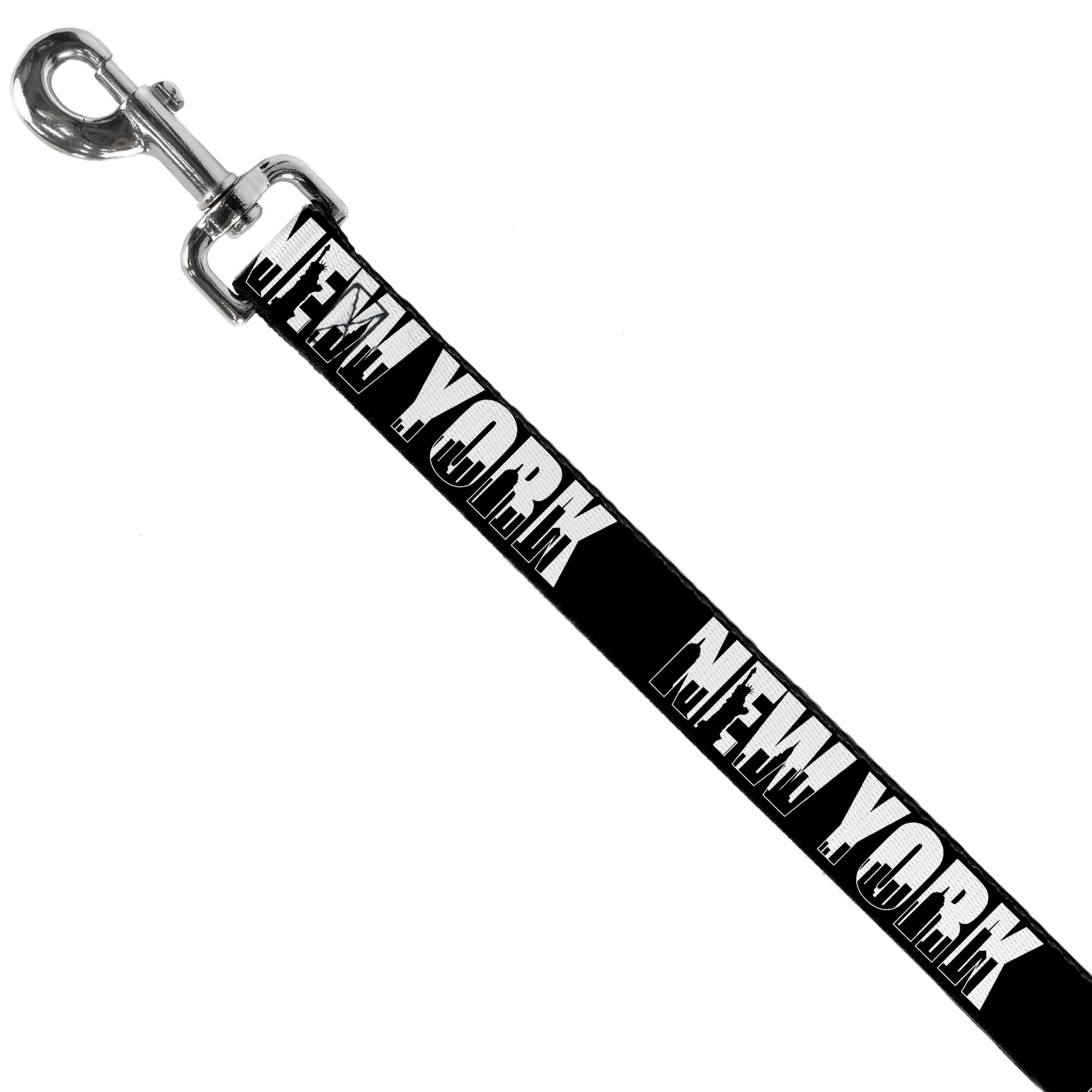 Dog Leash - NEW YORK Bold/Skyline Silhouette Black/White/Black Dog Leashes Buckle-Down