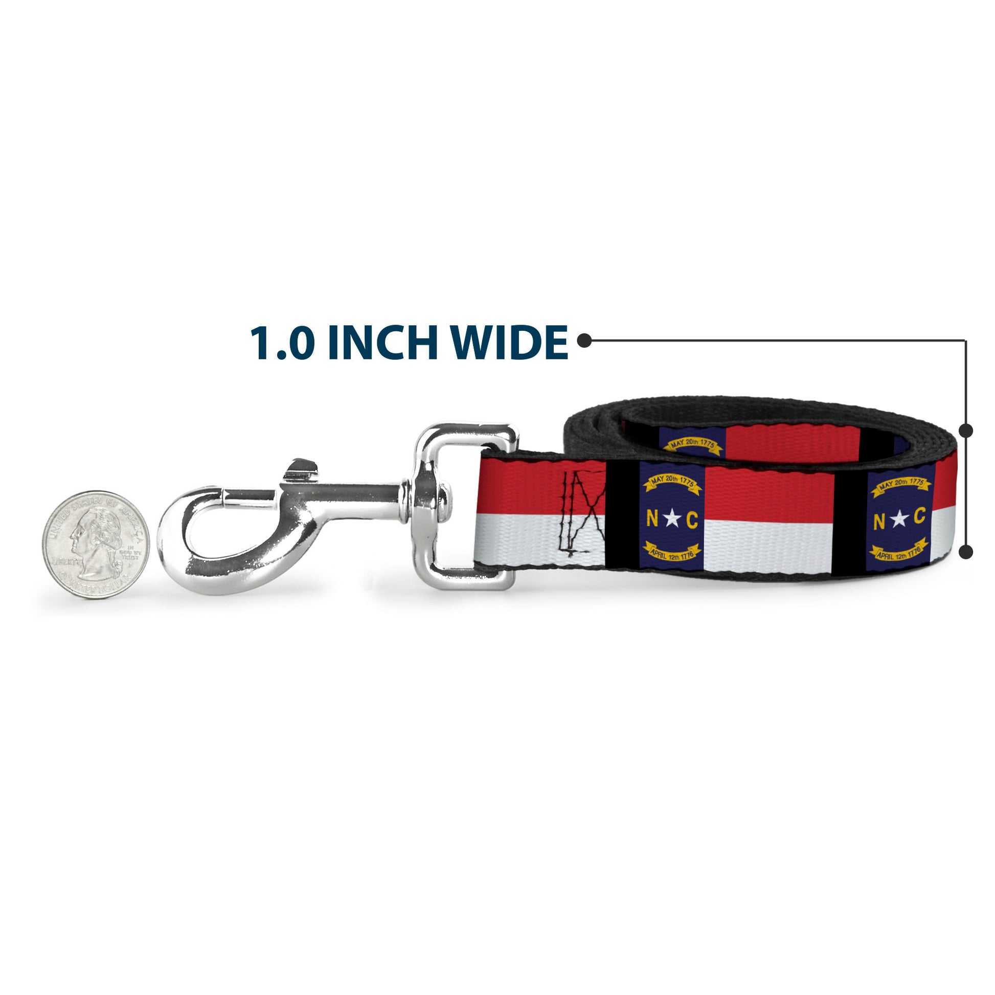 Dog Leash - North Carolina Flag/Black Dog Leashes Buckle-Down