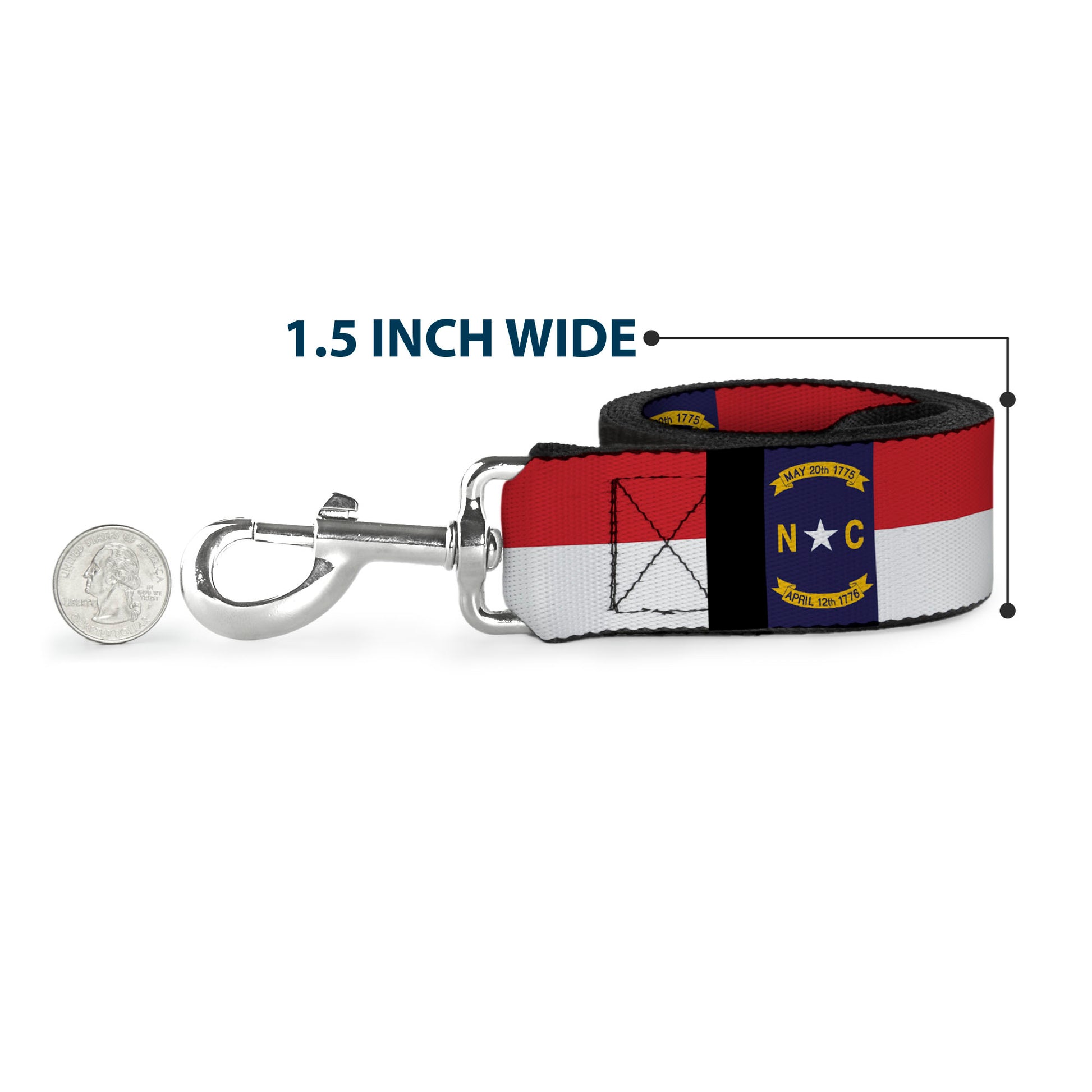 Dog Leash - North Carolina Flag/Black Dog Leashes Buckle-Down
