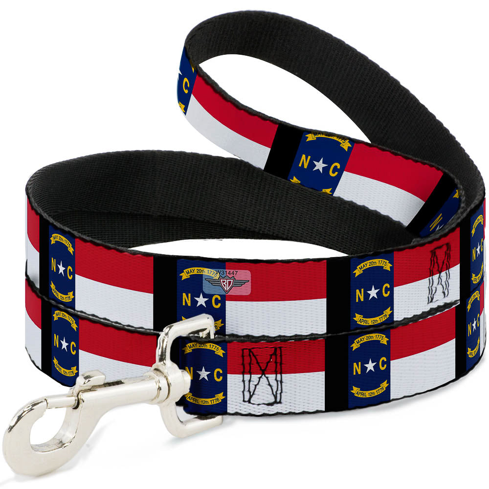 Dog Leash - North Carolina Flag/Black Dog Leashes Buckle-Down