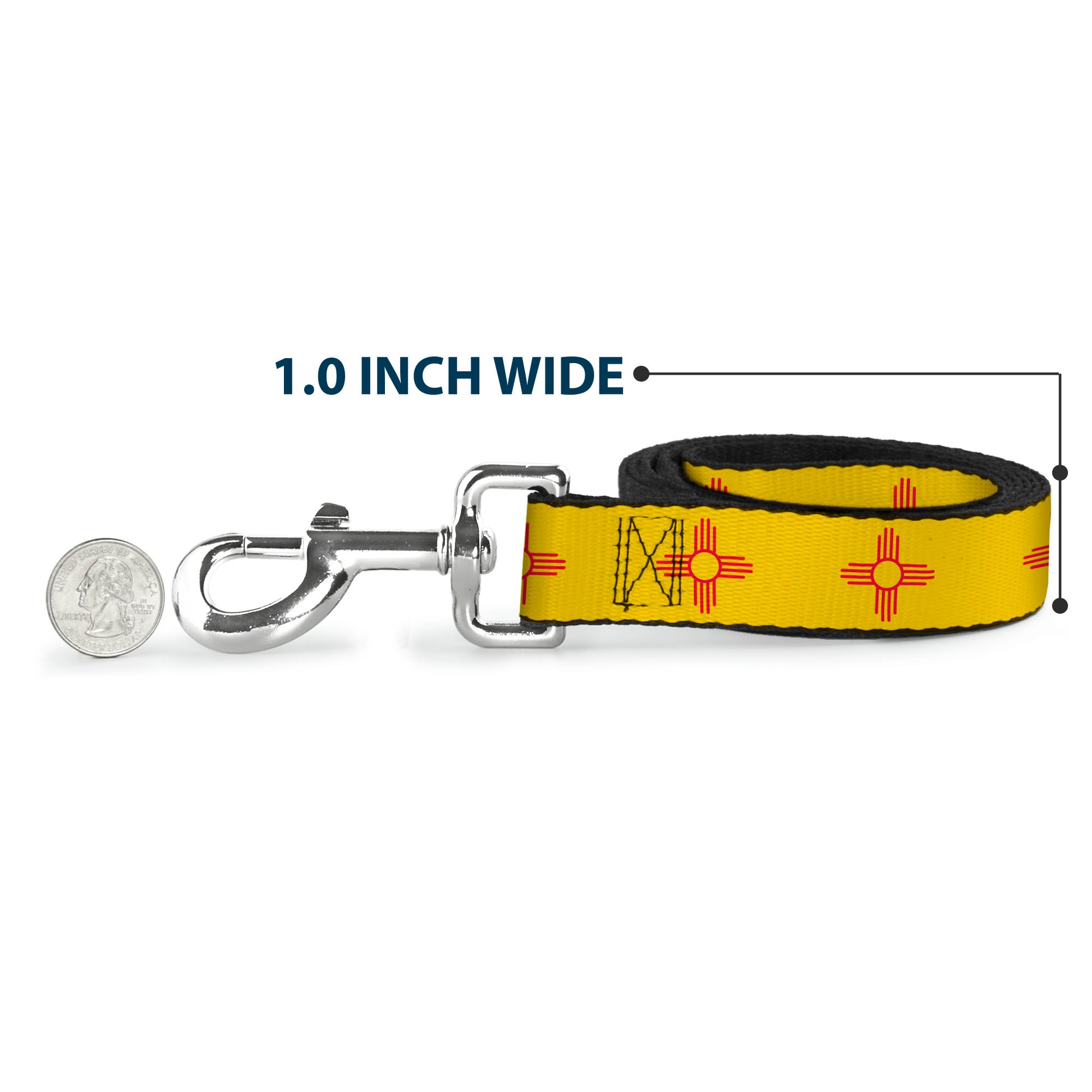 Dog Leash - New Mexico Flag Yellow/Red Dog Leashes Buckle-Down