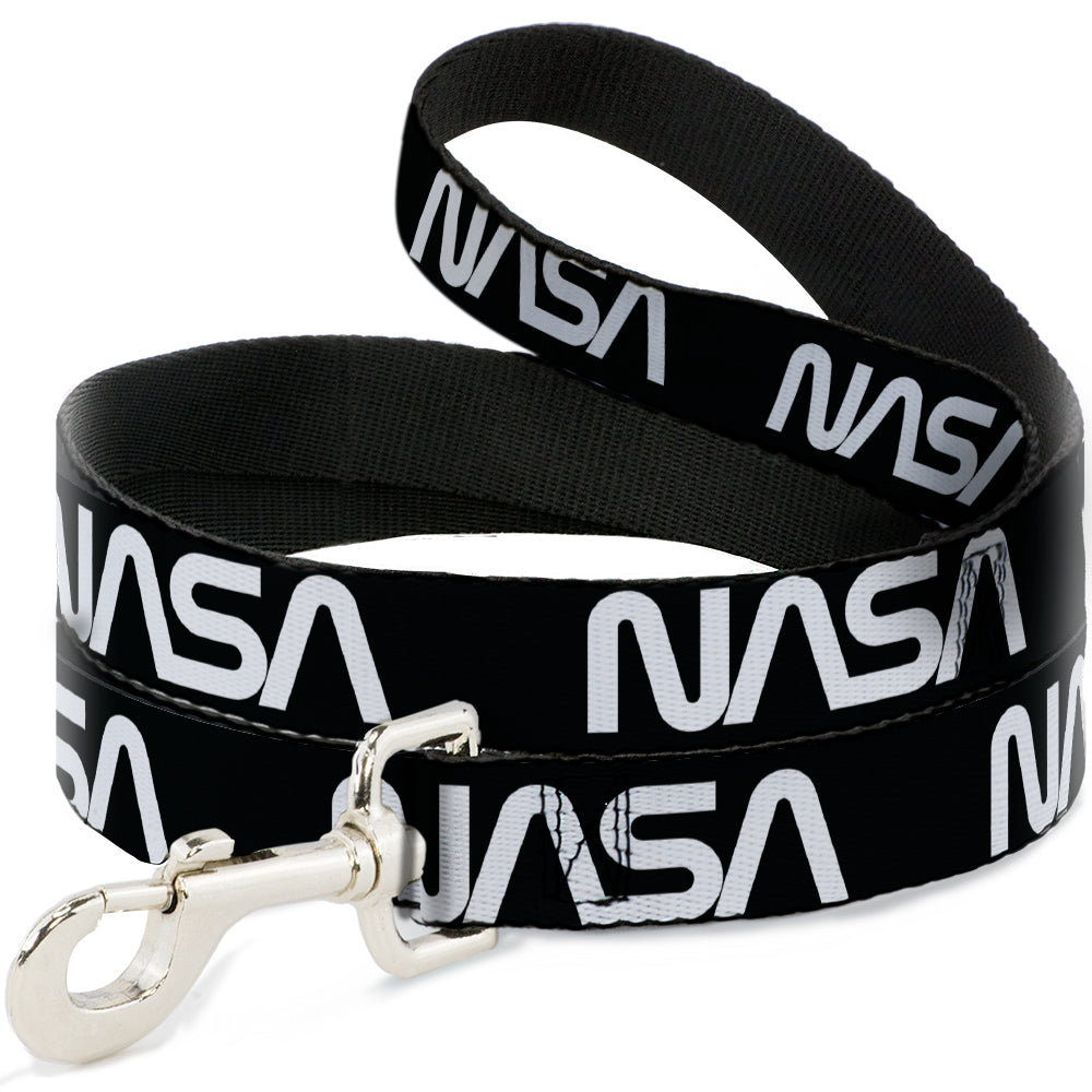 Dog Leash - NASA Text Black/White Dog Leashes Buckle-Down