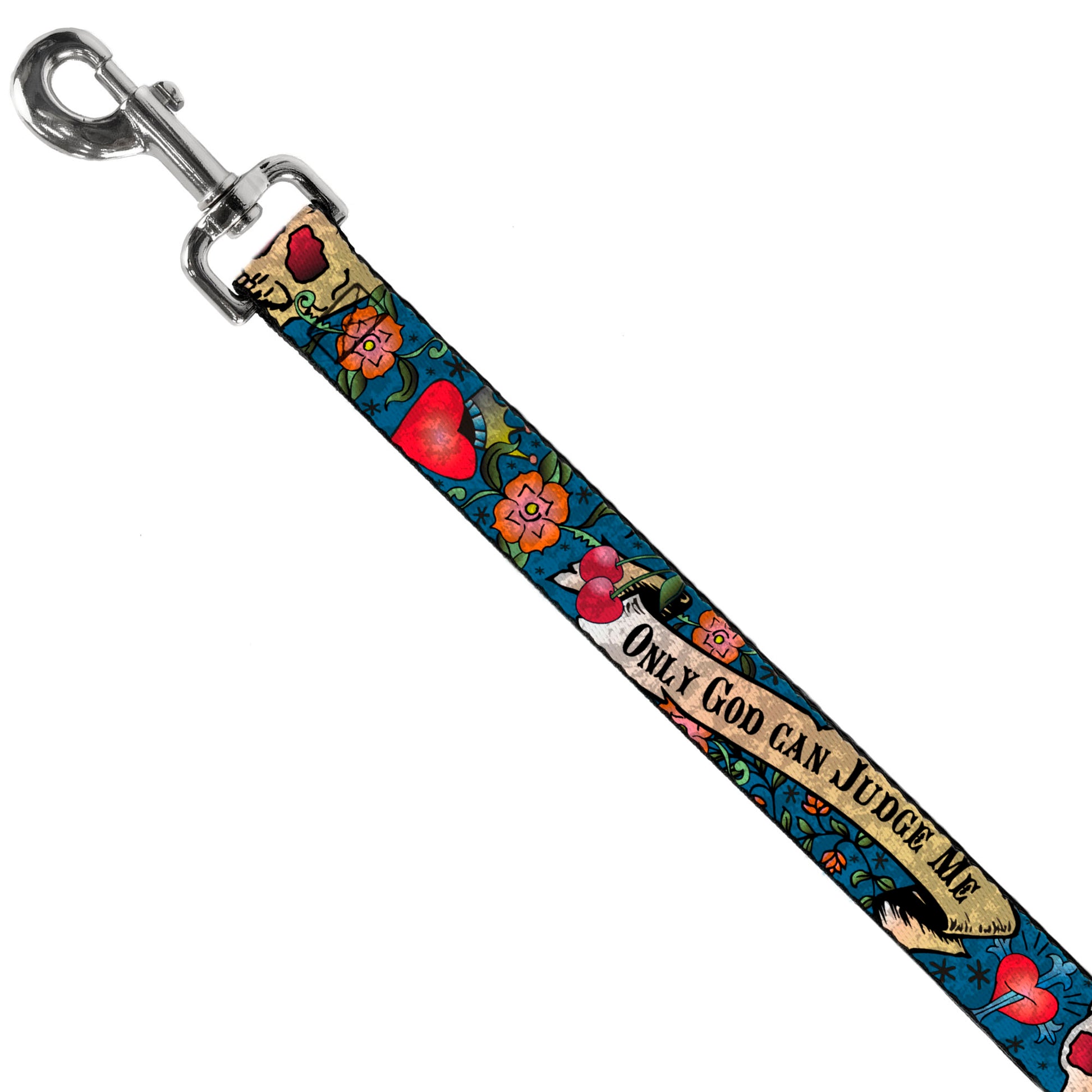 Dog Leash - Only God Can Judge Me Blue Dog Leashes Buckle-Down