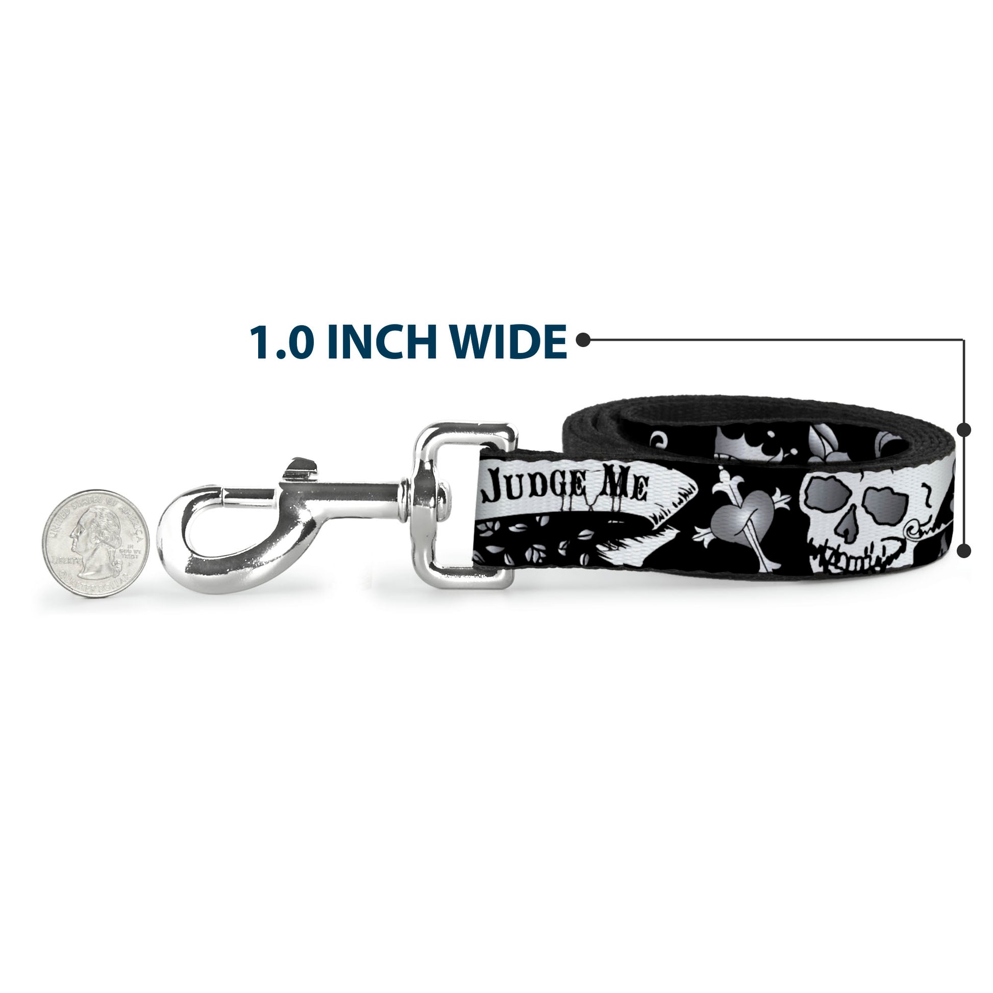 Dog Leash - Only God Can Judge Me Black/White Dog Leashes Buckle-Down
