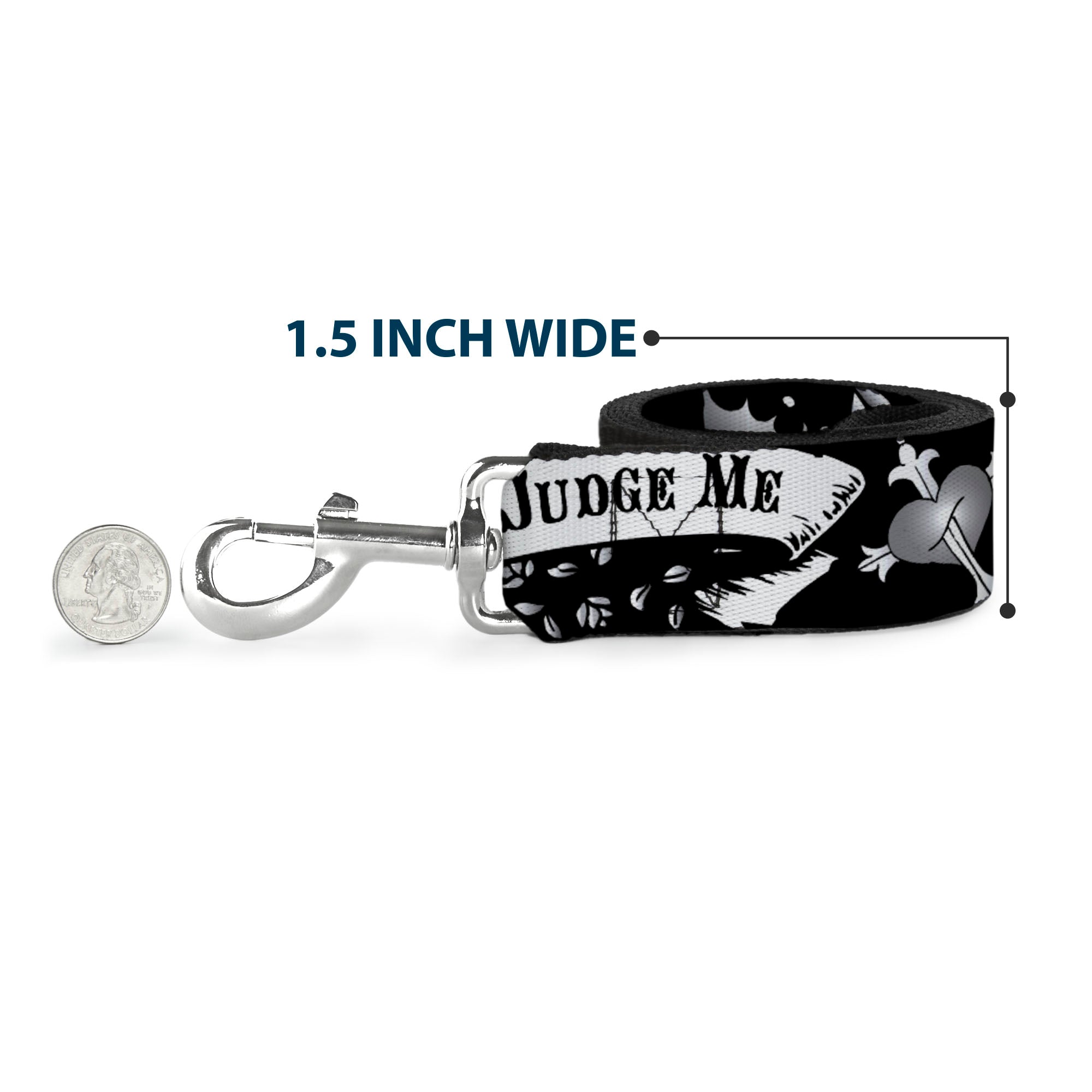 Dog Leash - Only God Can Judge Me Black/White Dog Leashes Buckle-Down
