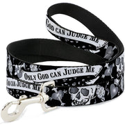 Dog Leash - Only God Can Judge Me Black/White Dog Leashes Buckle-Down