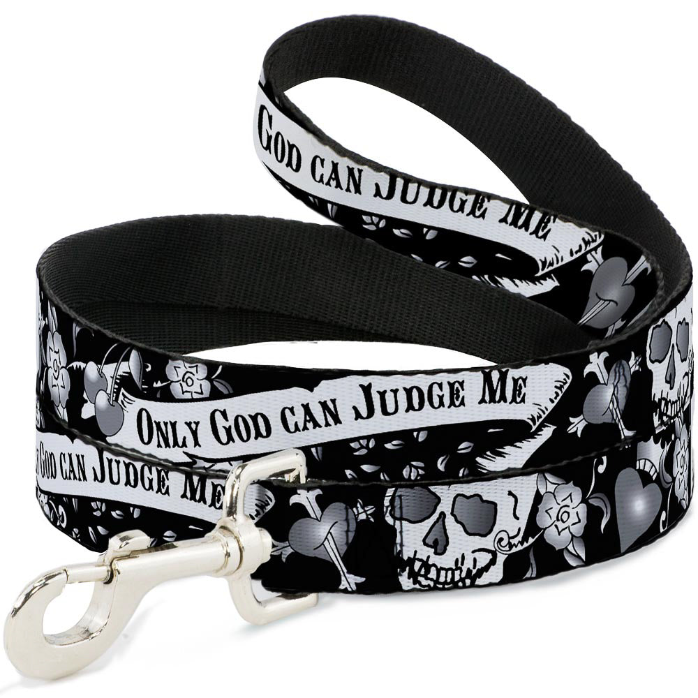 Dog Leash - Only God Can Judge Me Black/White Dog Leashes Buckle-Down