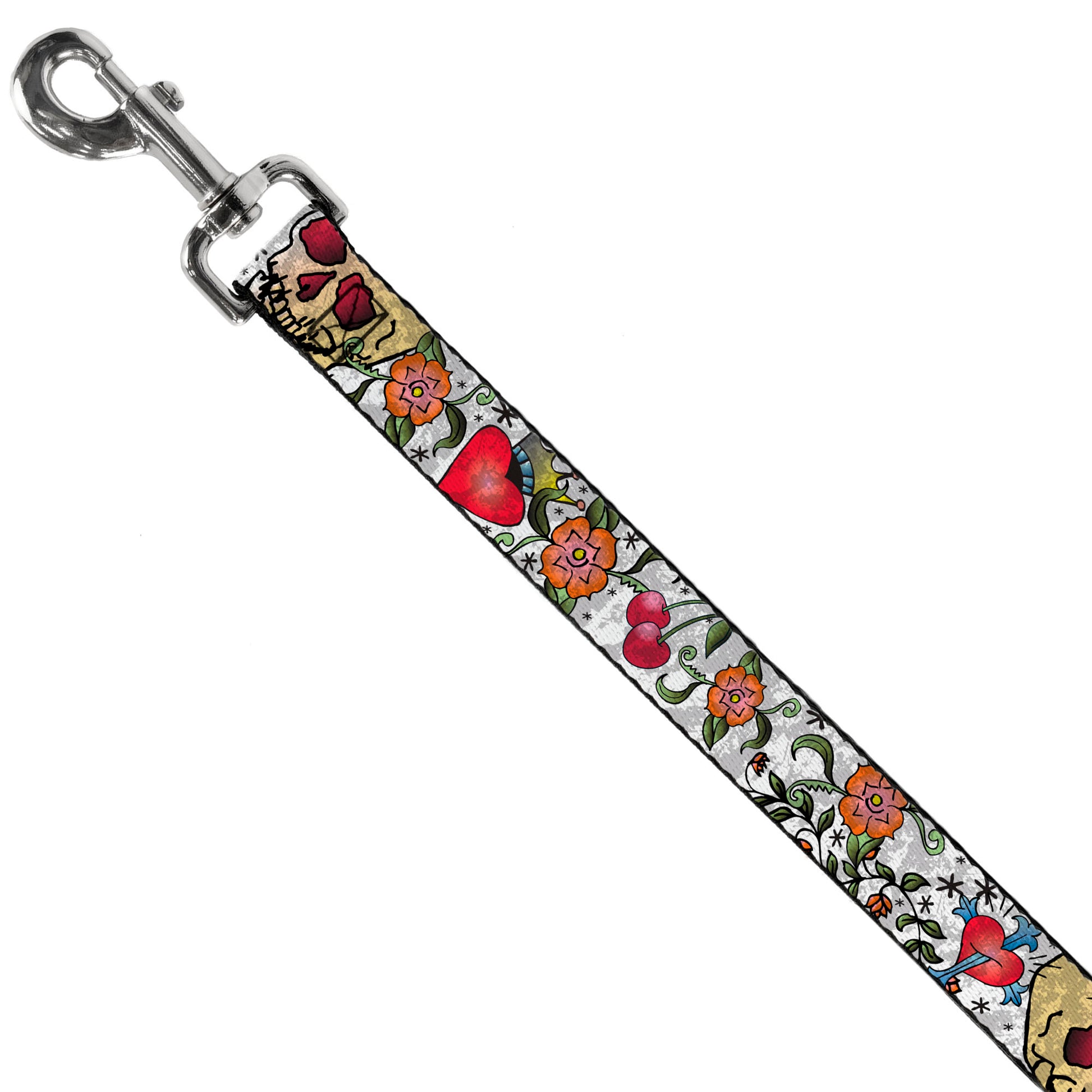 Dog Leash - Only God Can Judge Me CLOSE-UP White Dog Leashes Buckle-Down