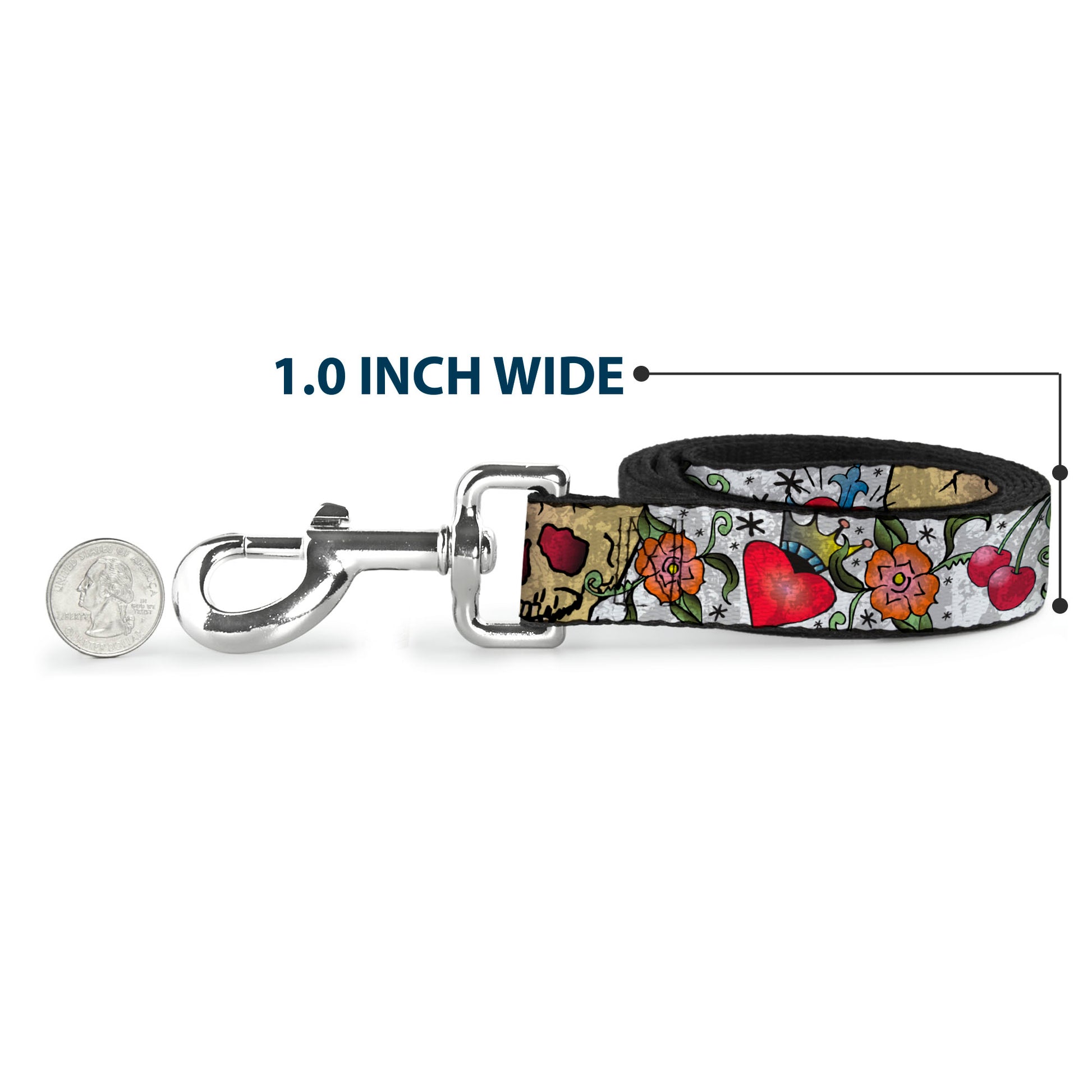 Dog Leash - Only God Can Judge Me CLOSE-UP White Dog Leashes Buckle-Down