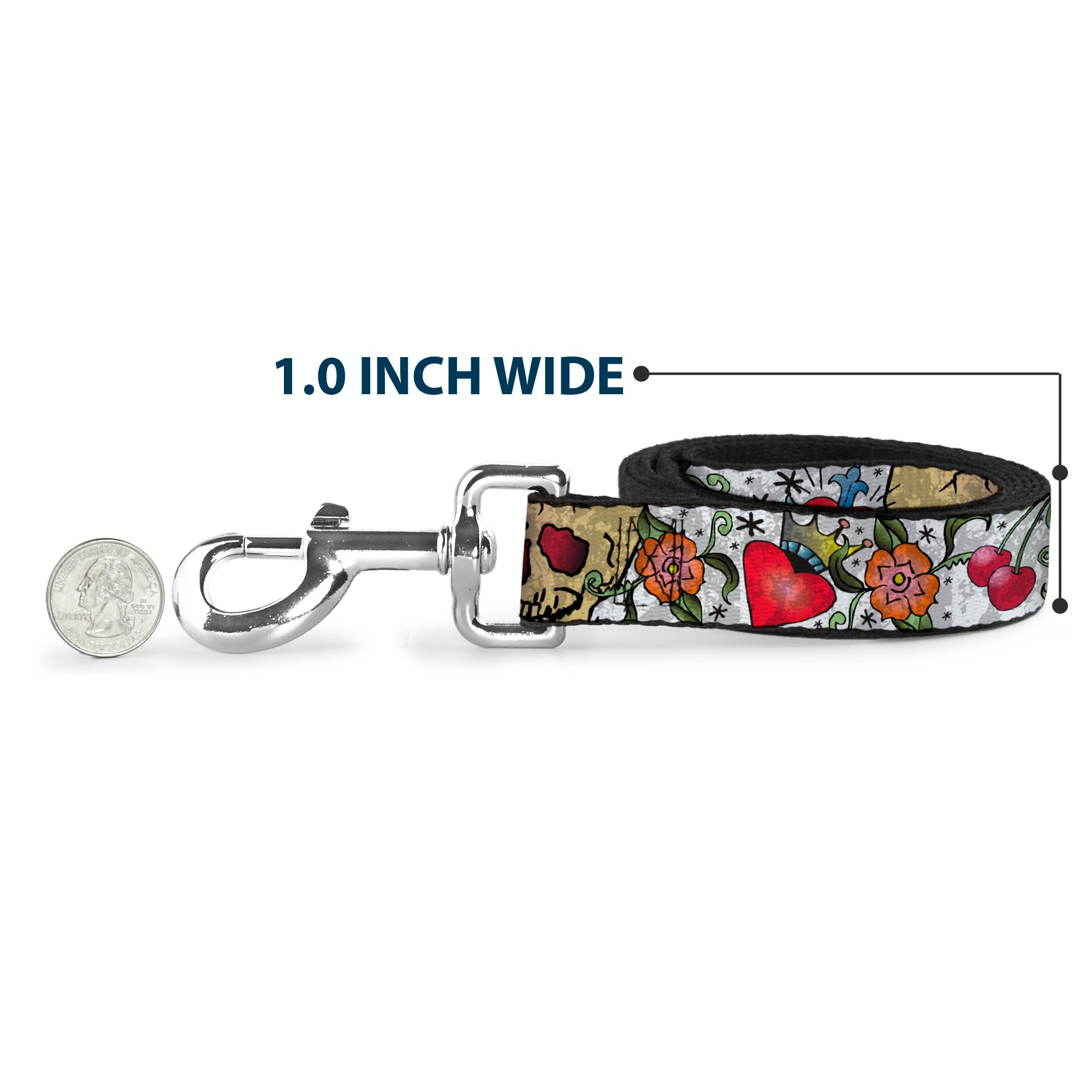 Dog Leash - Only God Can Judge Me CLOSE-UP White Dog Leashes Buckle-Down