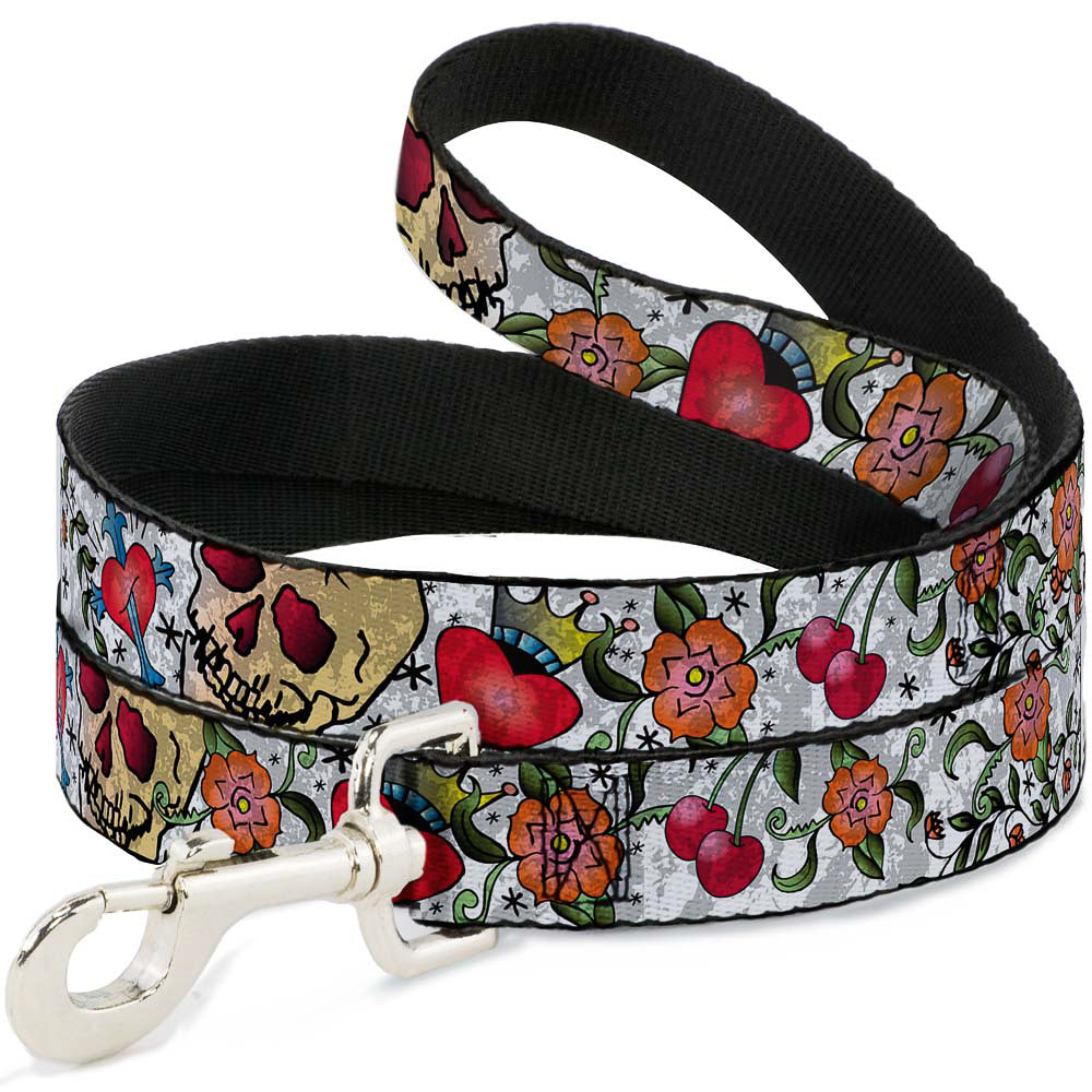 Dog Leash - Only God Can Judge Me CLOSE-UP White Dog Leashes Buckle-Down