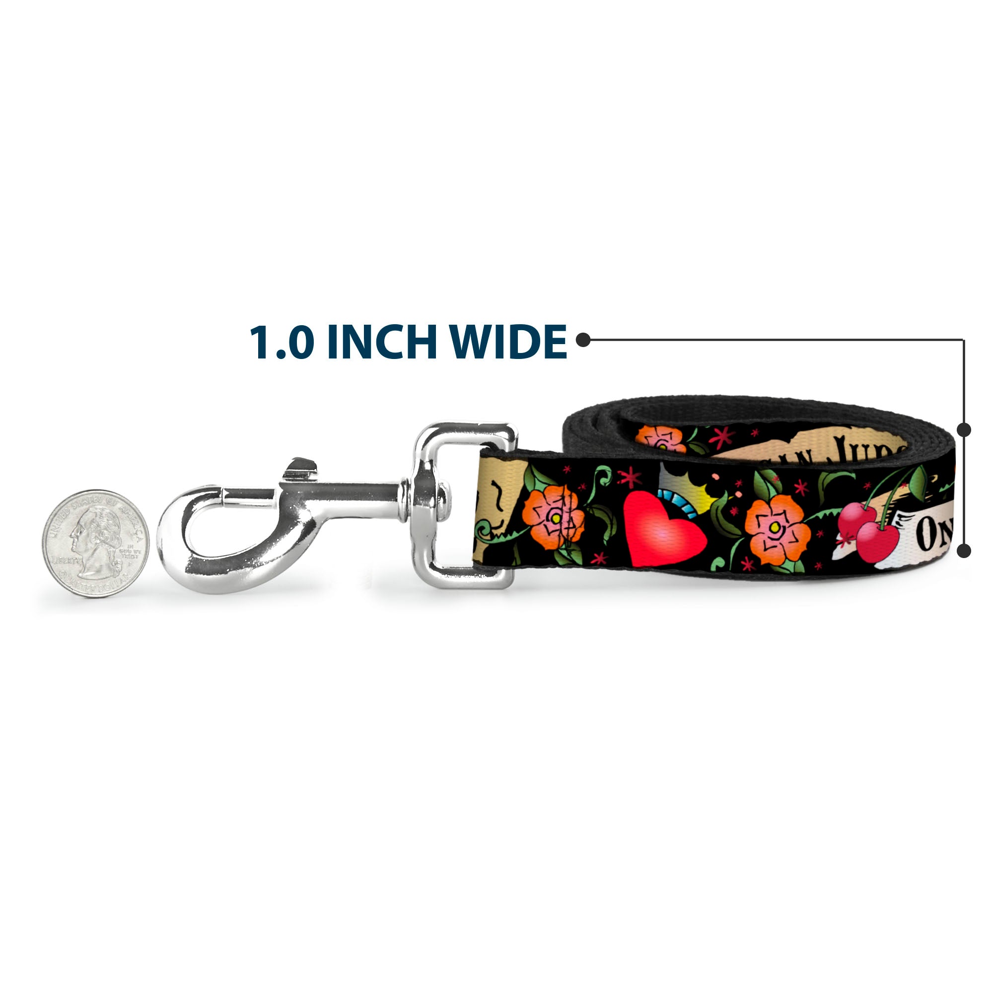 Dog Leash - Only God Can Judge Me Black Dog Leashes Buckle-Down