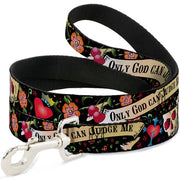 Dog Leash - Only God Can Judge Me Black Dog Leashes Buckle-Down