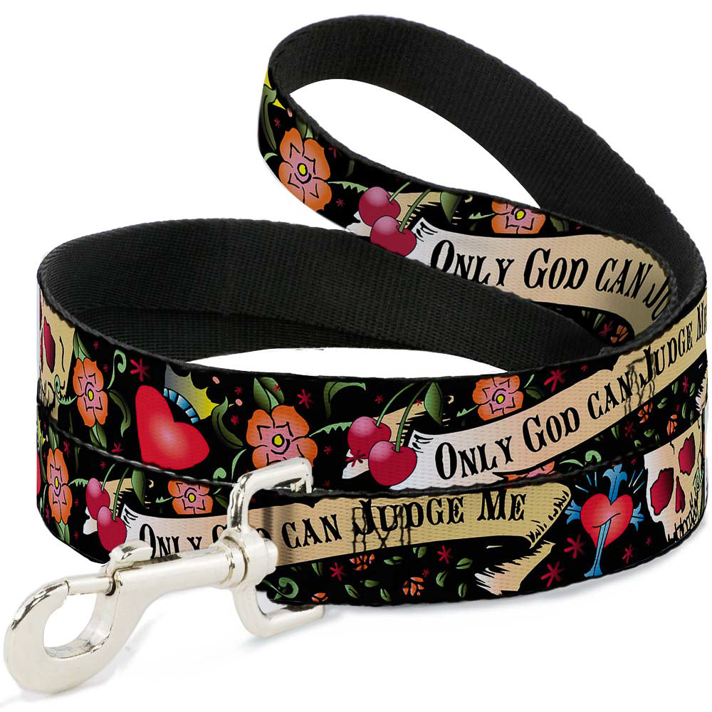 Dog Leash - Only God Can Judge Me Black Dog Leashes Buckle-Down