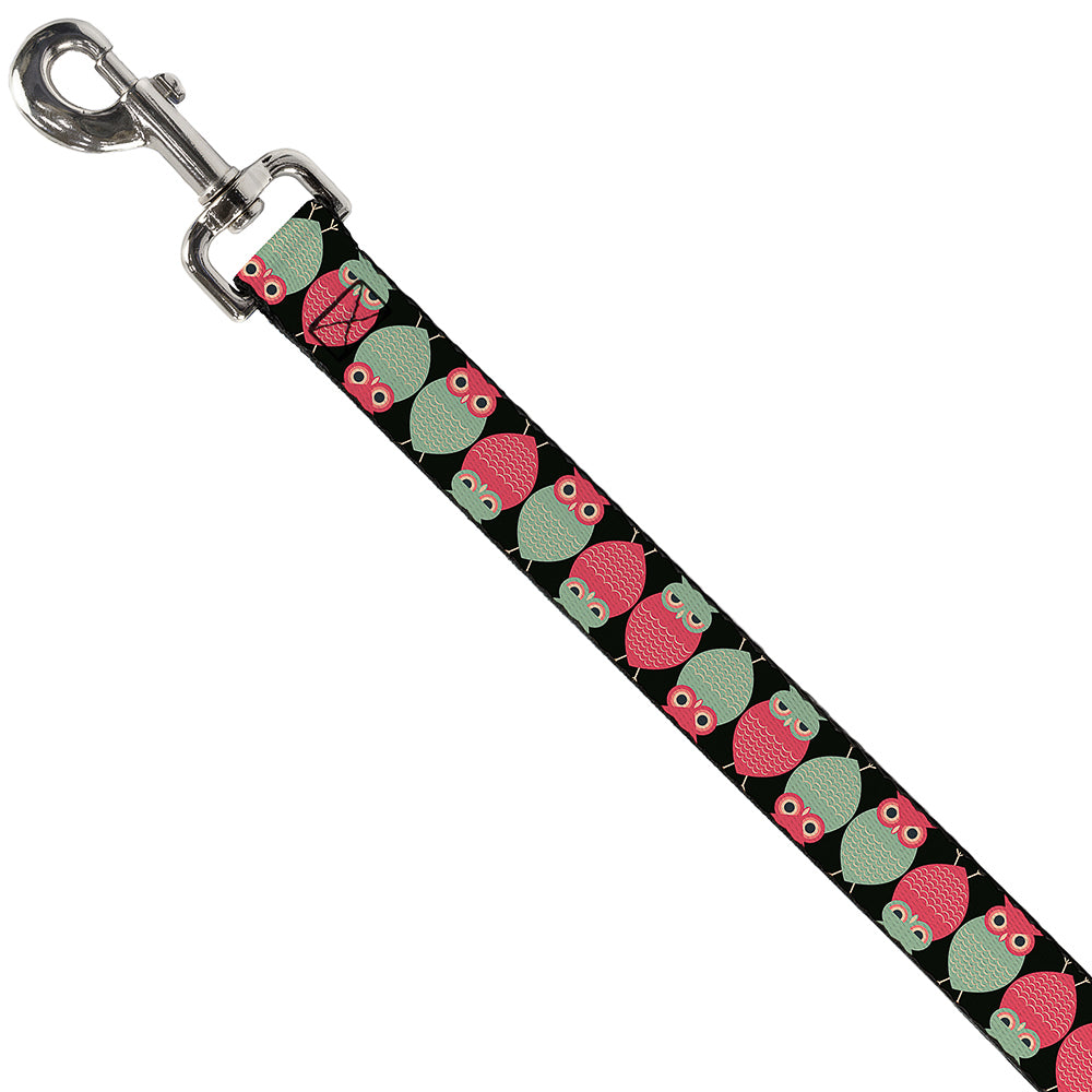 Dog Leash - Owls Flip Black/Mauve/Sage Dog Leashes Buckle-Down