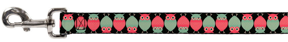 Dog Leash - Owls Flip Black/Mauve/Sage Dog Leashes Buckle-Down