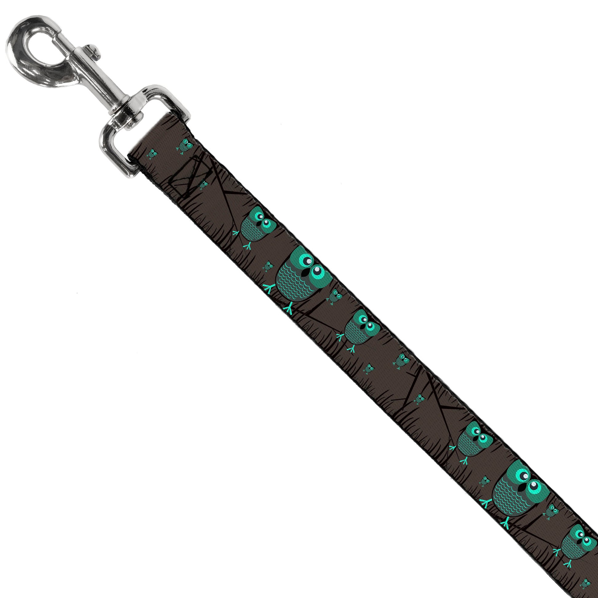 Dog Leash - Owls in Trees Turquoise Dog Leashes Buckle-Down