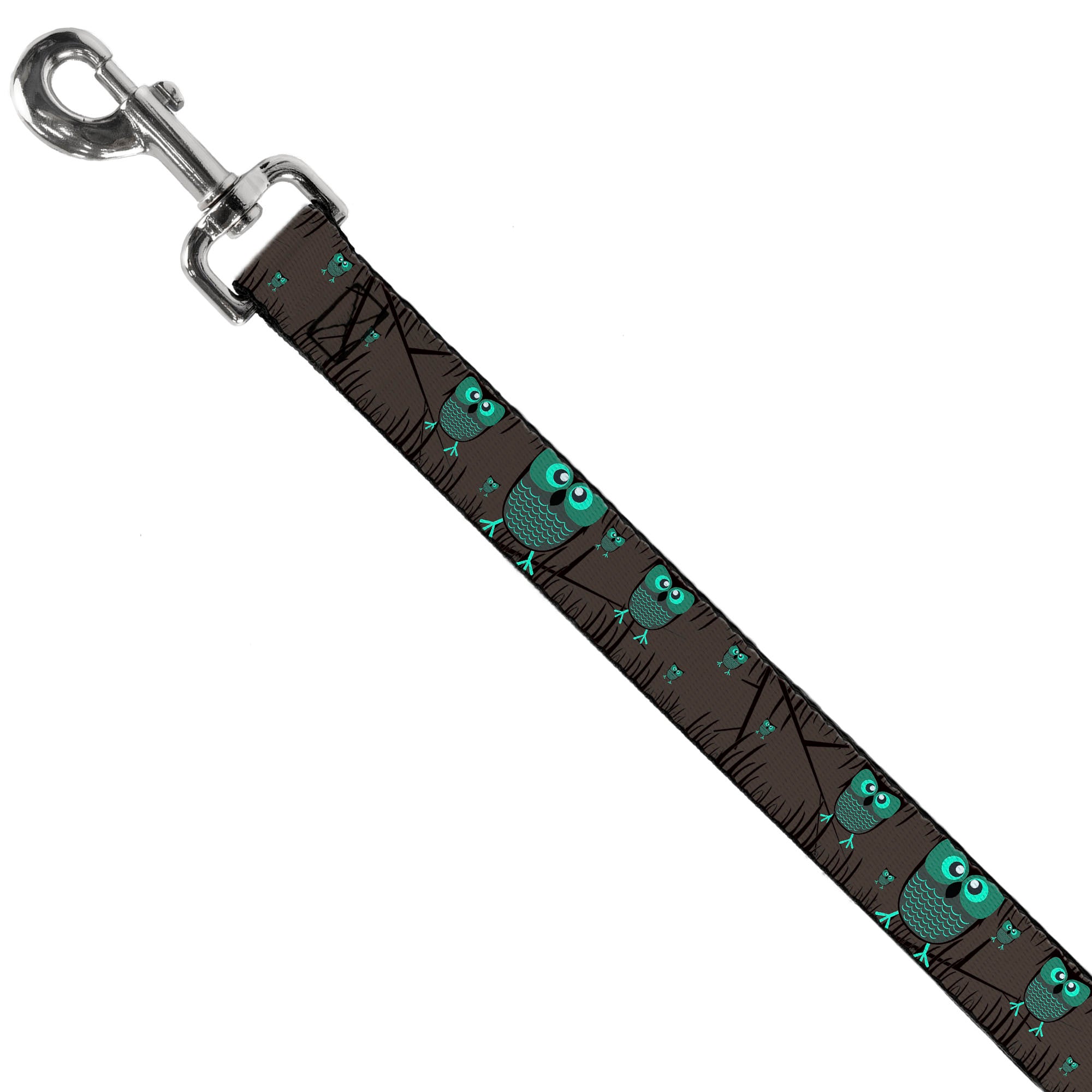 Dog Leash - Owls in Trees Turquoise Dog Leashes Buckle-Down