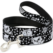 Dog Leash - Owl Expressions Black/White Dog Leashes Buckle-Down