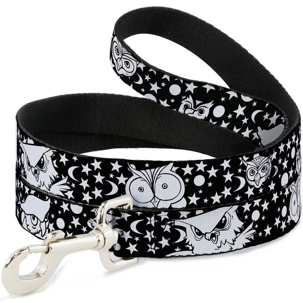 Dog Leash - Owl Expressions Black/White Dog Leashes Buckle-Down