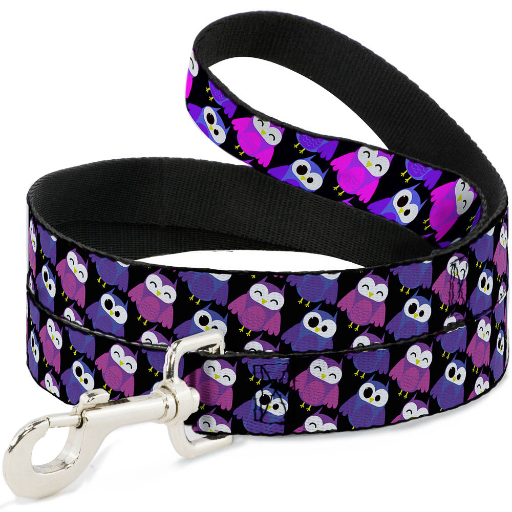 Dog Leash - Owl Eyes Black/Purples/Pinks Dog Leashes Buckle-Down