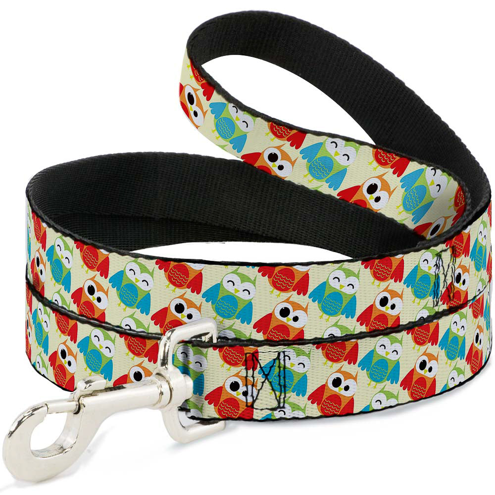 Dog Leash - Owl Eyes Yellow/Reds/Blues Dog Leashes Buckle-Down