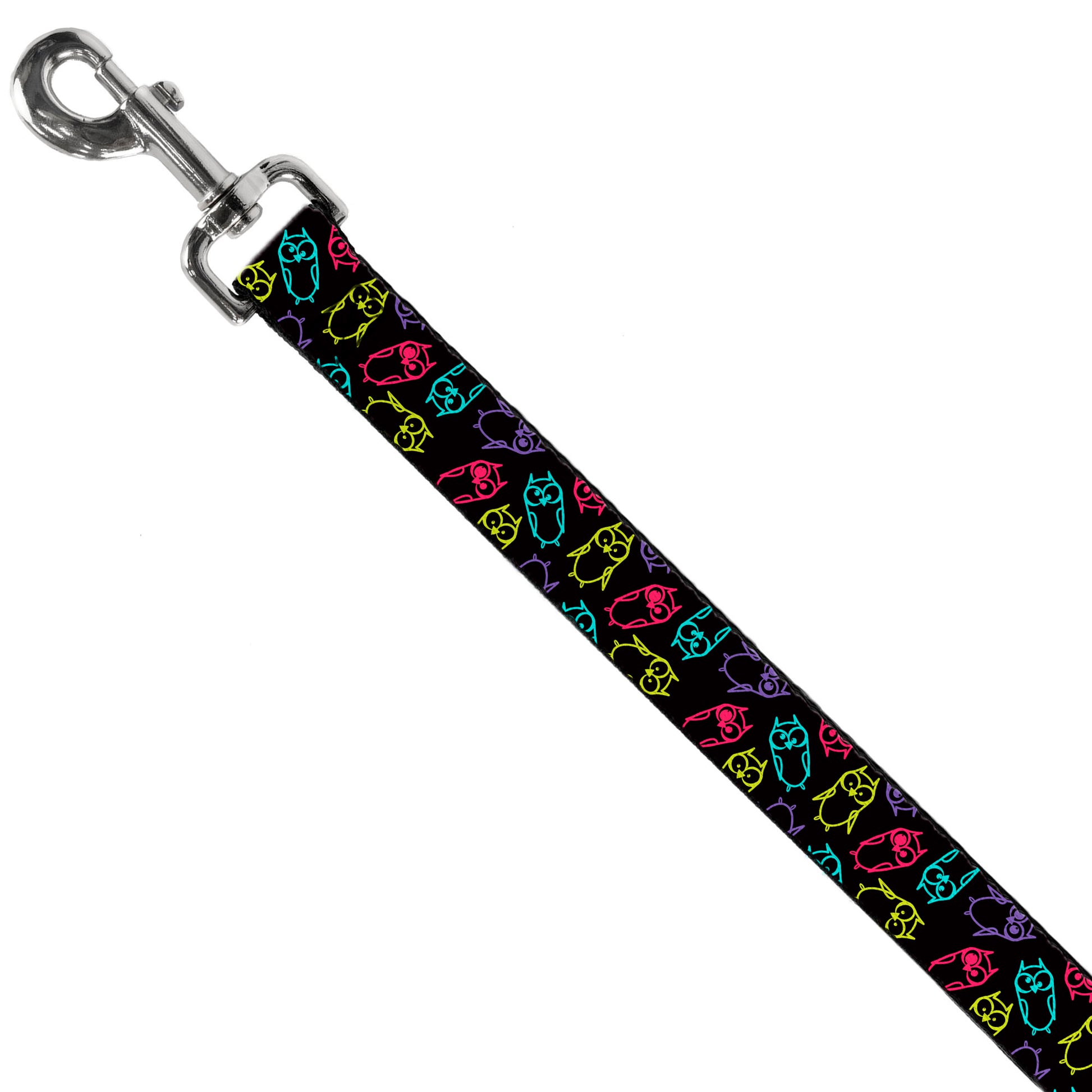 Dog Leash - Owl Sketch Black/Multi Color Dog Leashes Buckle-Down
