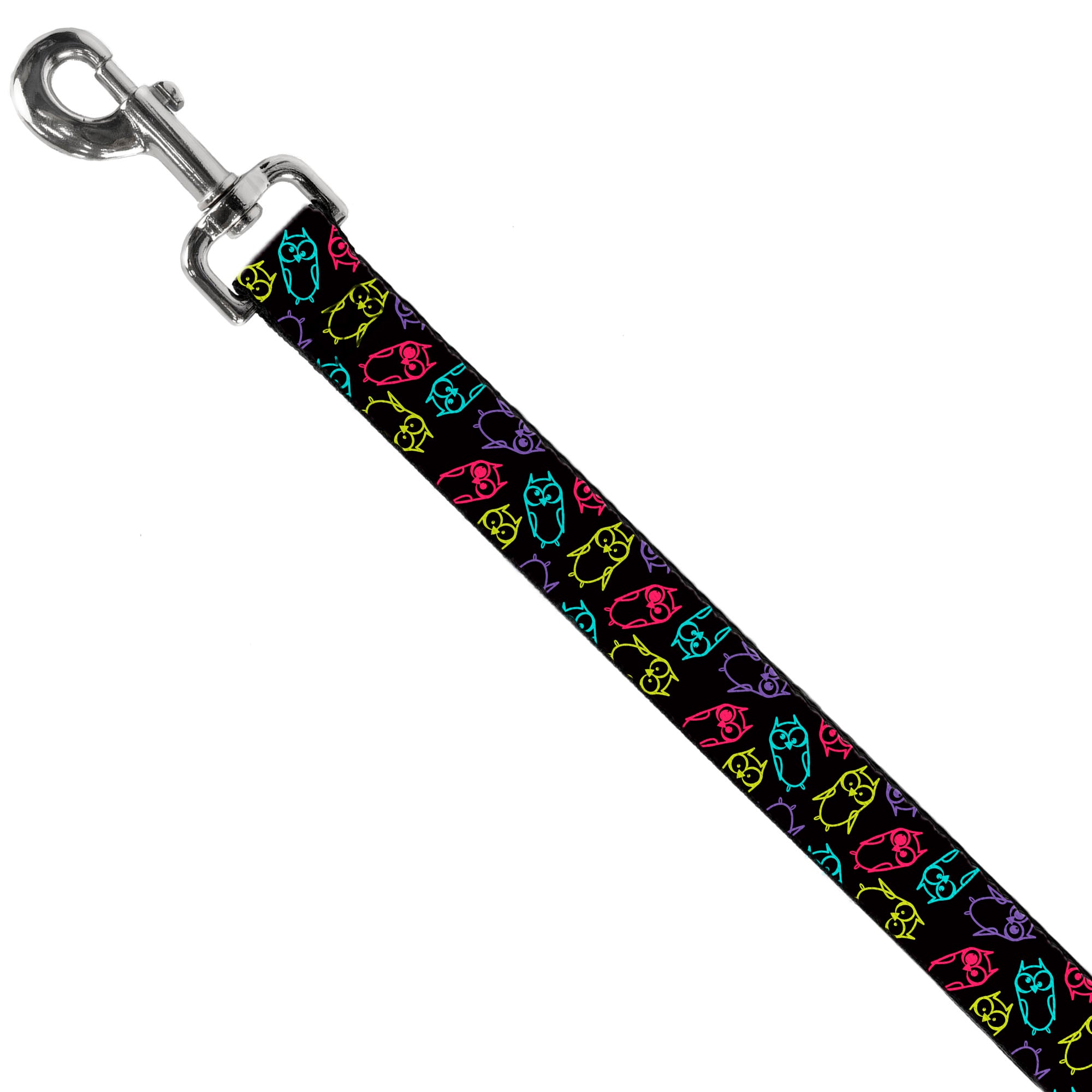 Dog Leash - Owl Sketch Black/Multi Color Dog Leashes Buckle-Down