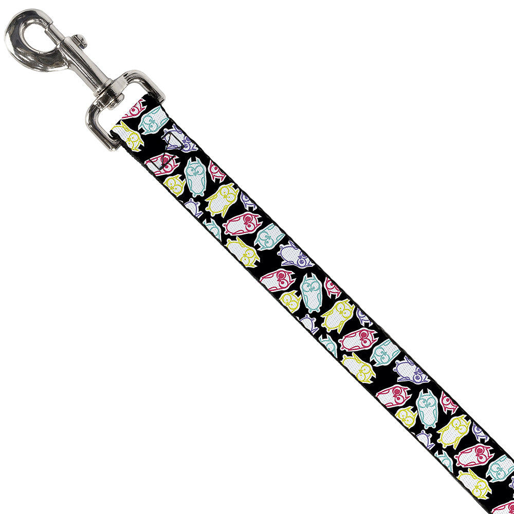 Dog Leash - Owl Sketch Black/White/Multi Color Dog Leashes Buckle-Down
