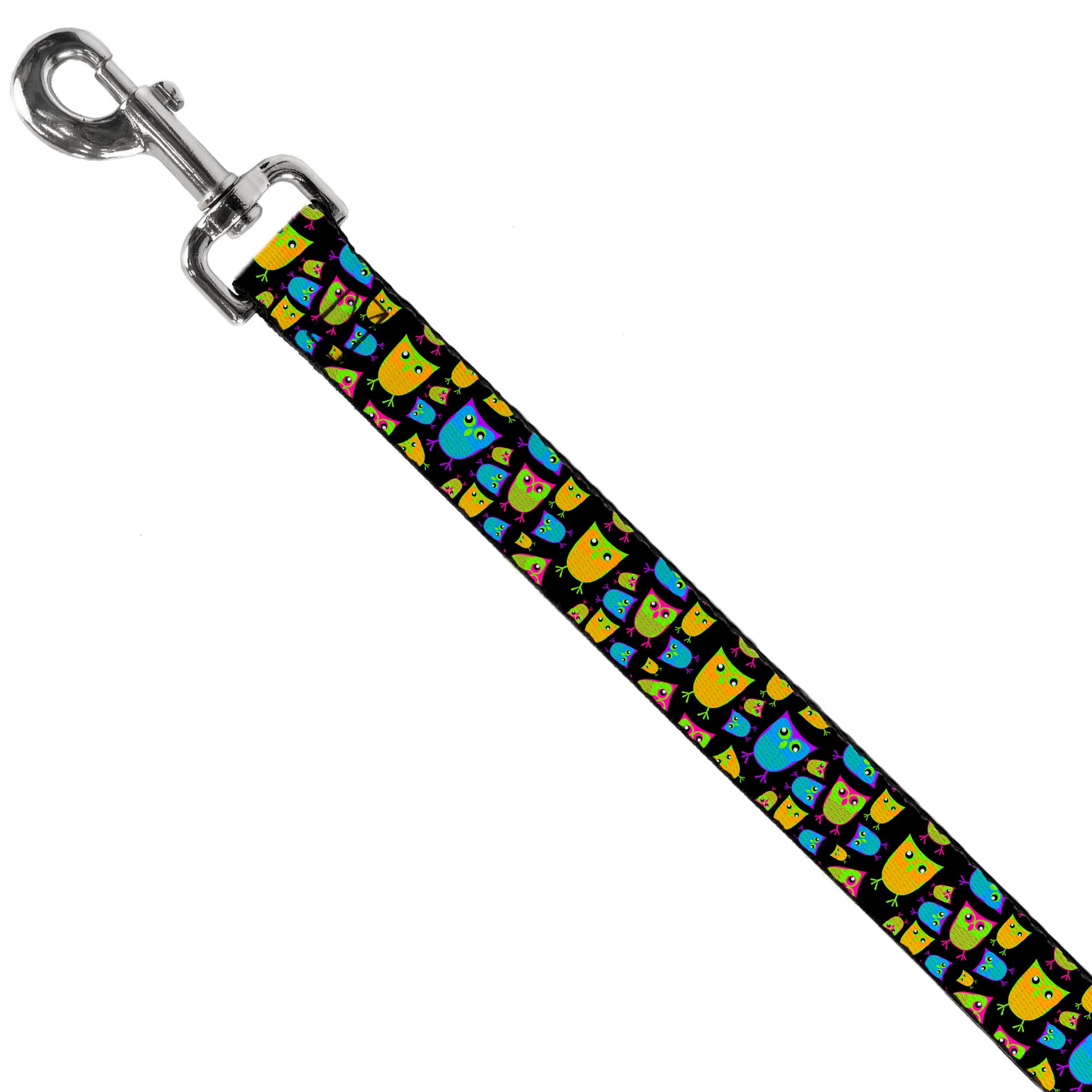 Dog Leash - Owls Black/Multi Neon Dog Leashes Buckle-Down