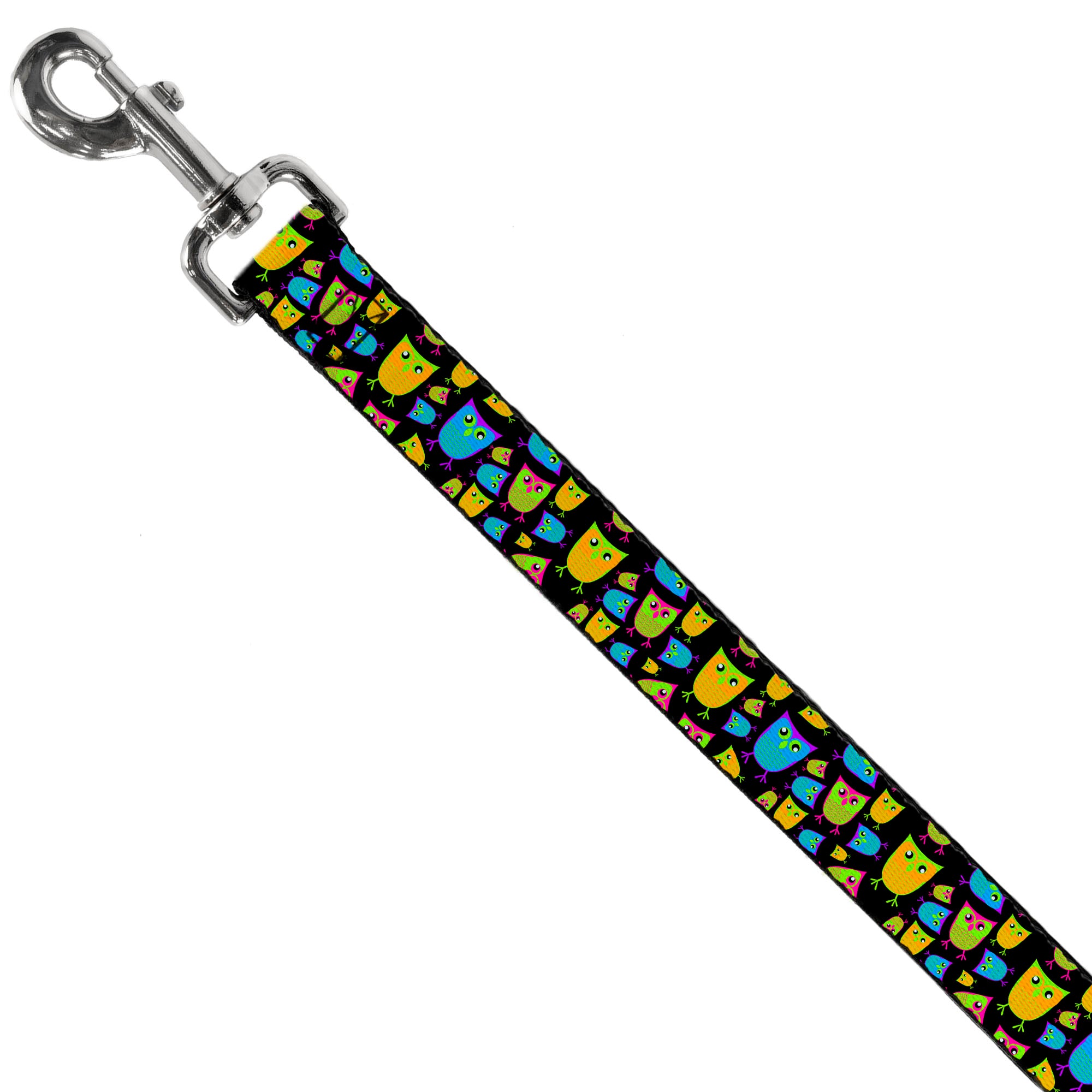 Dog Leash - Owls Black/Multi Neon Dog Leashes Buckle-Down