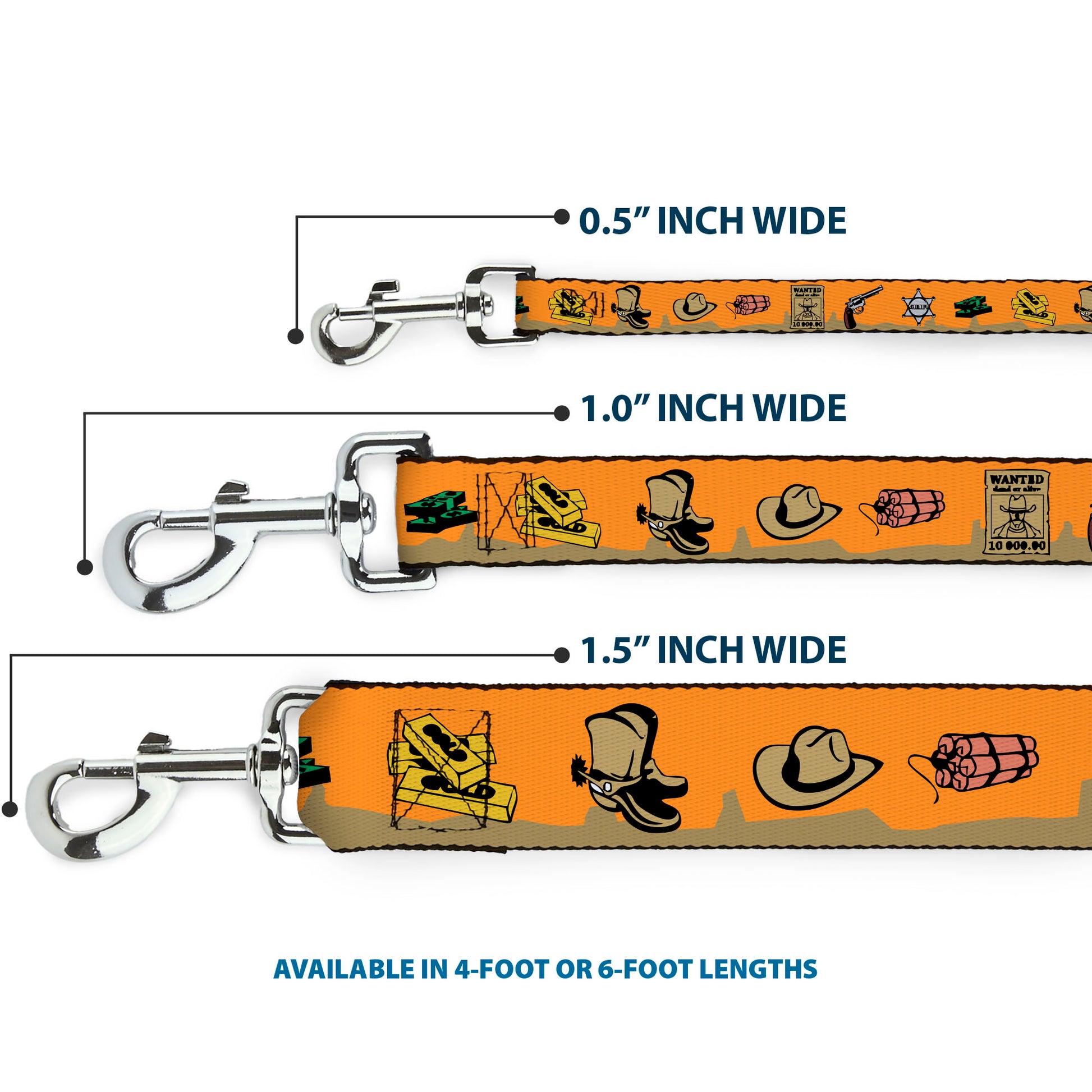 Dog Leash - Old Western Multi Color Dog Leashes Buckle-Down