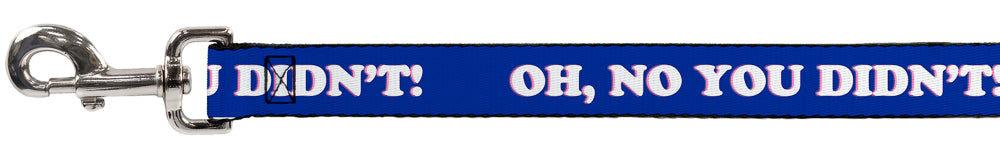 Dog Leash - OH, NO YOU DIDN'T!!! Navy/Purple/White Dog Leashes Buckle-Down