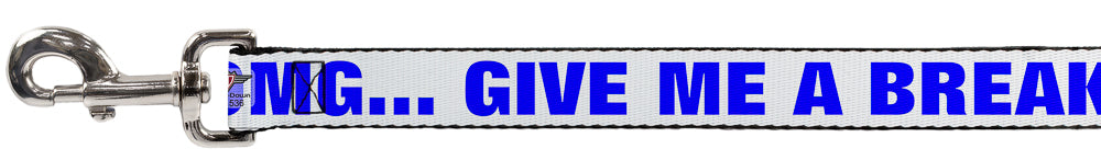 Dog Leash - OMGâ€¦GIVE ME A BREAK!!! White/Royal Dog Leashes Buckle-Down