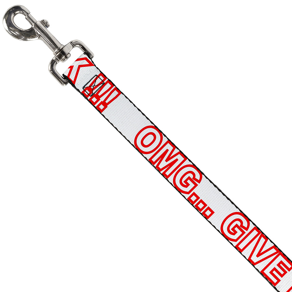 Dog Leash - OMGâ€¦GIVE ME A BREAK!!! White/Red Dog Leashes Buckle-Down
