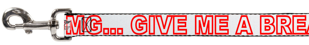 Dog Leash - OMGâ€¦GIVE ME A BREAK!!! White/Red Dog Leashes Buckle-Down