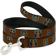Dog Leash - Owls Brown/Pastel Dog Leashes Buckle-Down