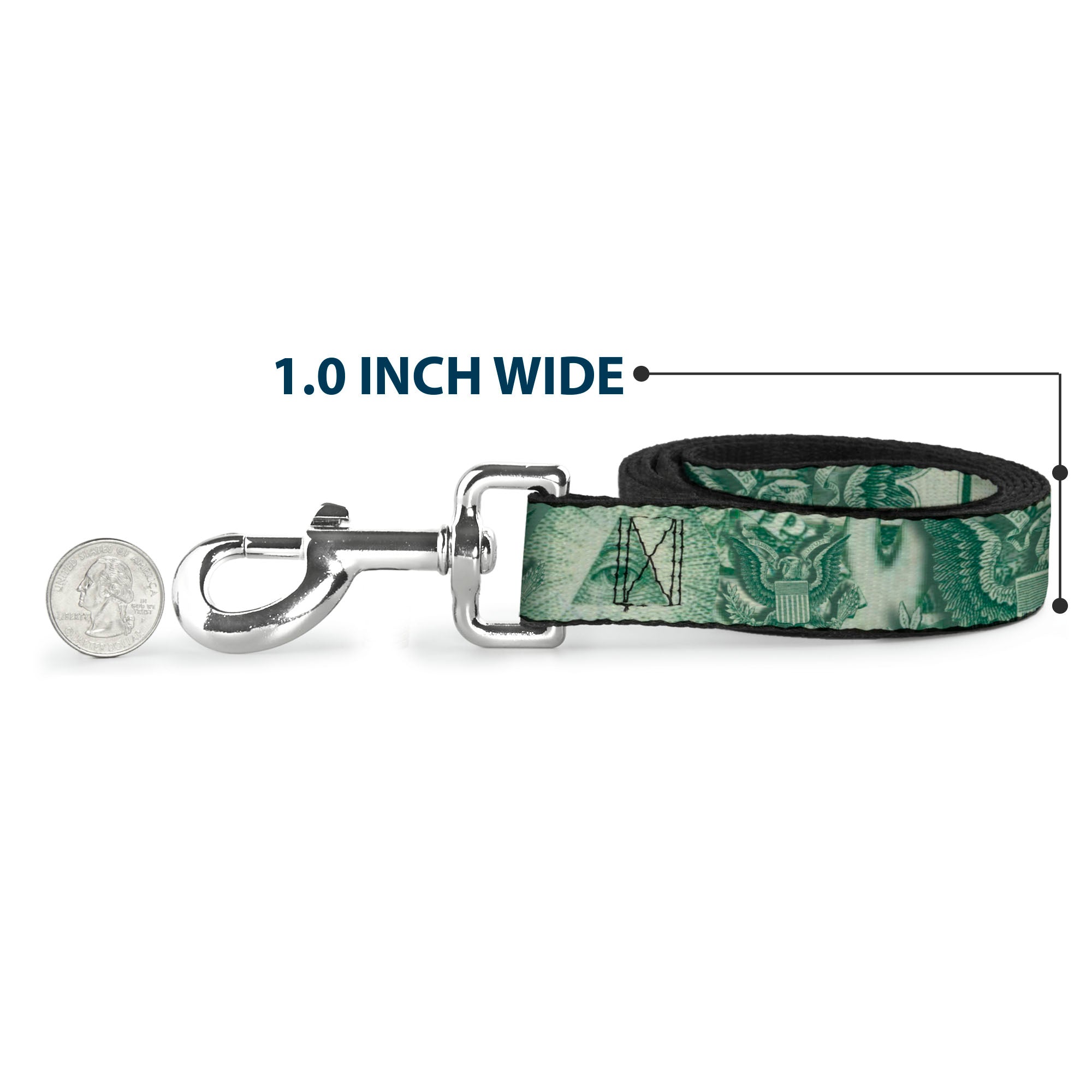 Dog Leash - One Dollar Bill Eye of Providence/Bald Eagle CLOSE-UP Dog Leashes Buckle-Down