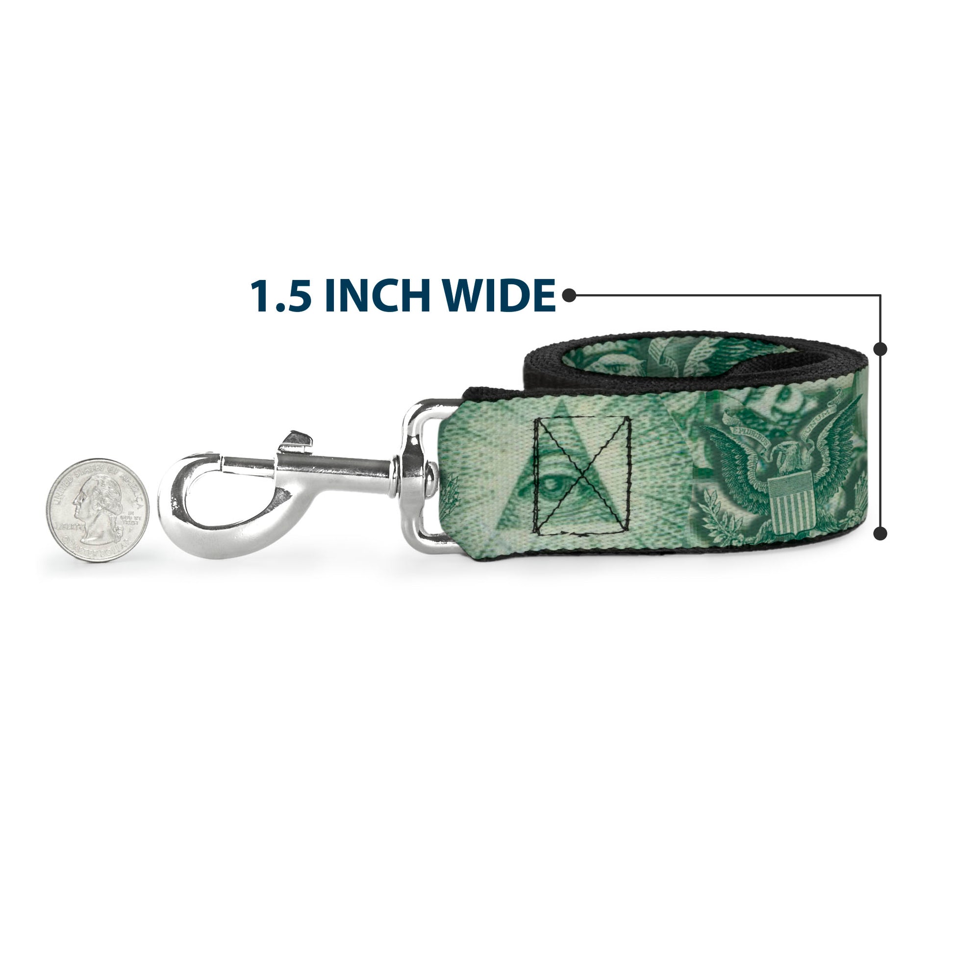 Dog Leash - One Dollar Bill Eye of Providence/Bald Eagle CLOSE-UP Dog Leashes Buckle-Down